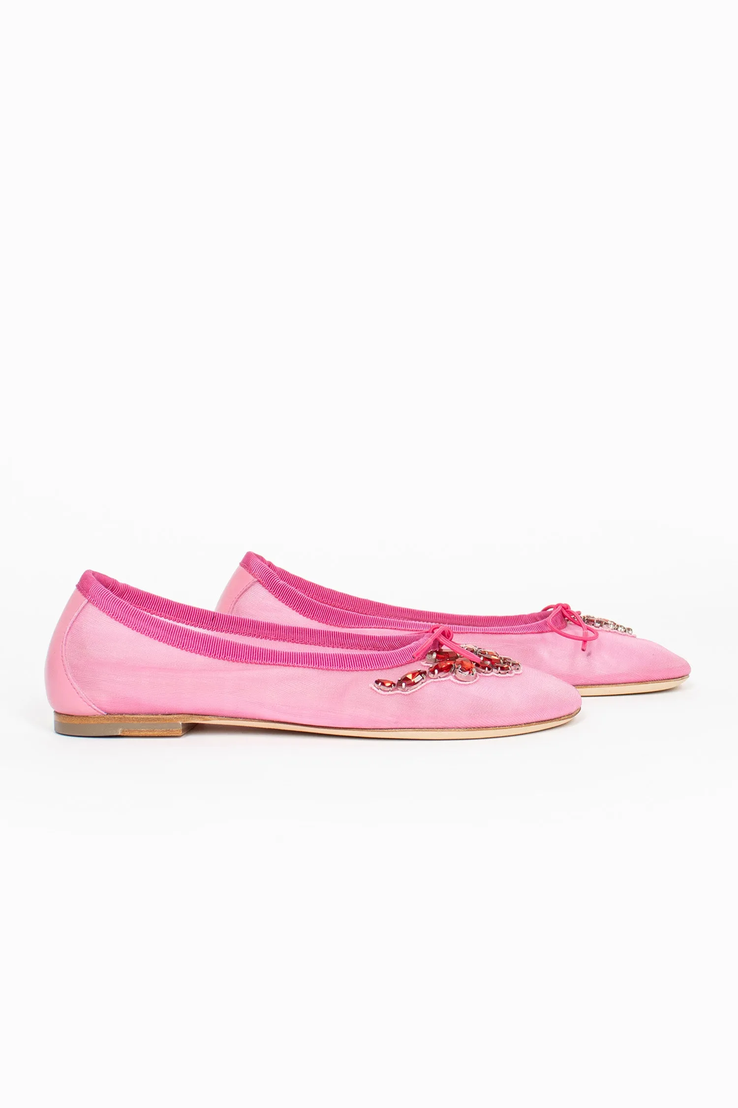 Loafers style All Active Mesh Embroidery Ballerina Pink