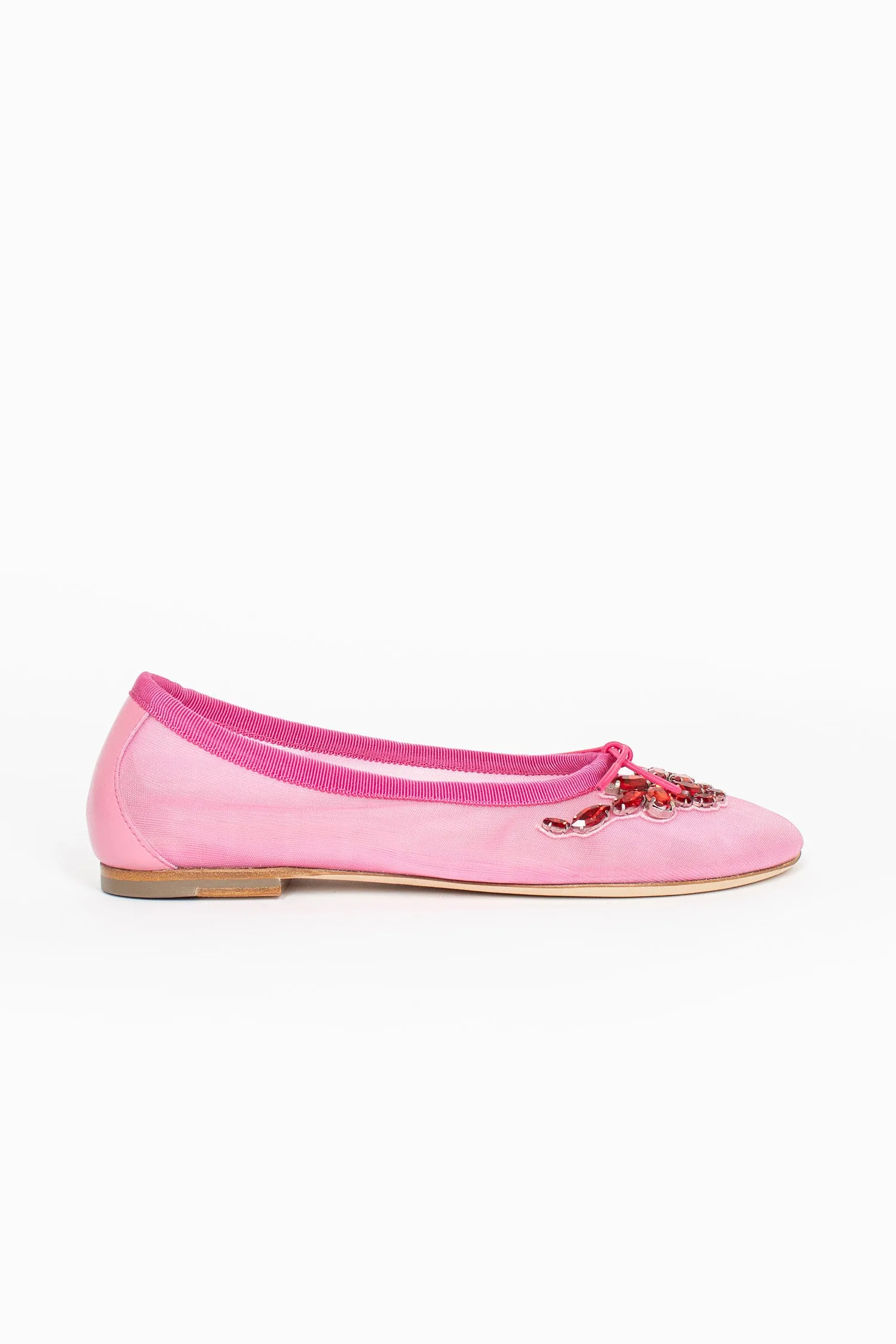 Mesh Embroidery Ballerina Pink Good Fit Roomy Feel