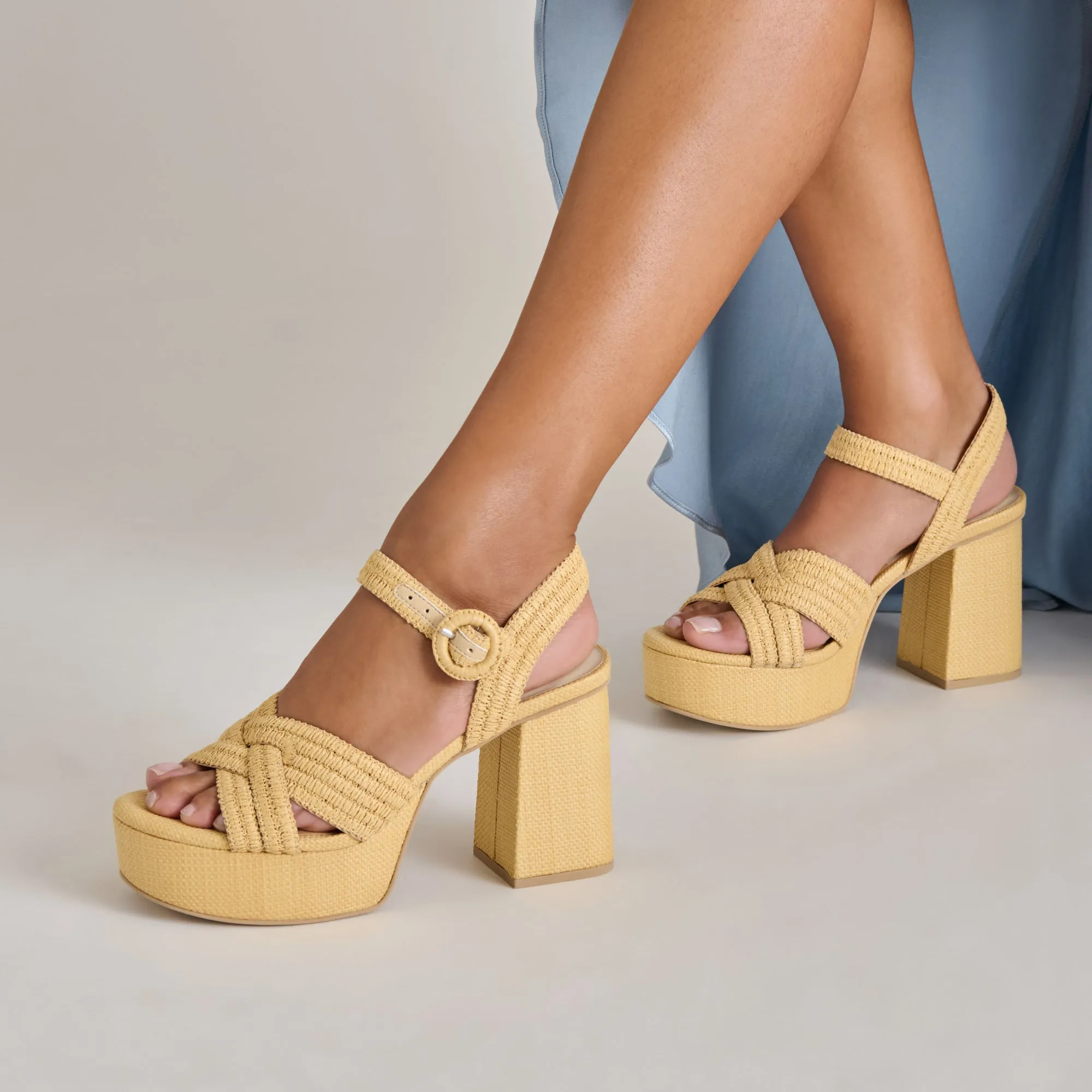 Performance BETY HEELS LT NATURAL WOVEN RAFFIA