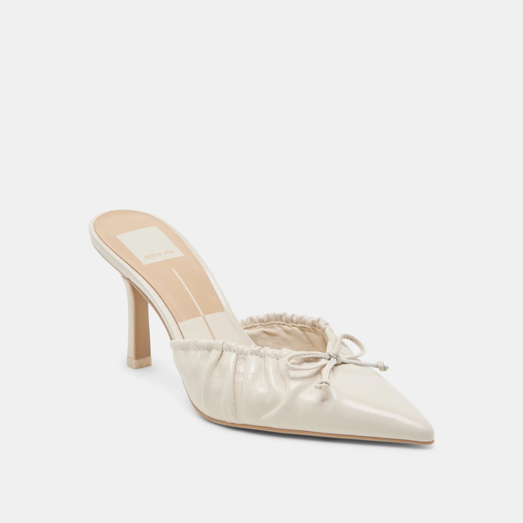 KAIRI HEELS IVORY CRINKLE PATENT Synthetic Upper