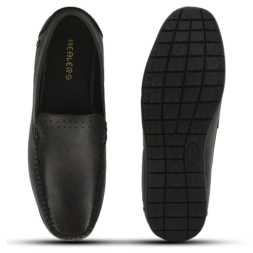 Healers Casual Non lacing Loafers Shoes For Men (D.Brown) JPL-271 By Liberty Anti Odor trend pick