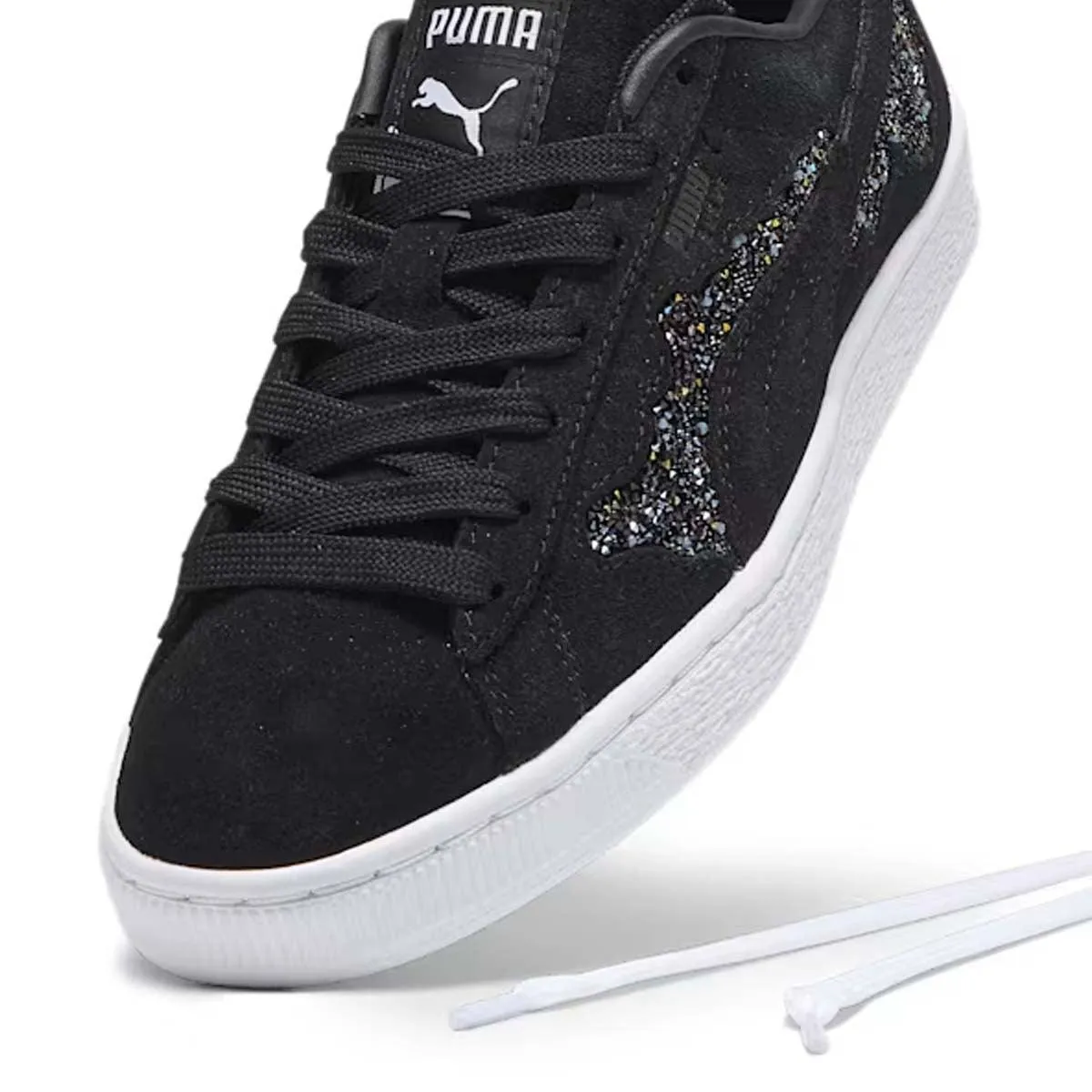 Low Top Relaxed Style   Swarovski Wmns Suede 'Black'