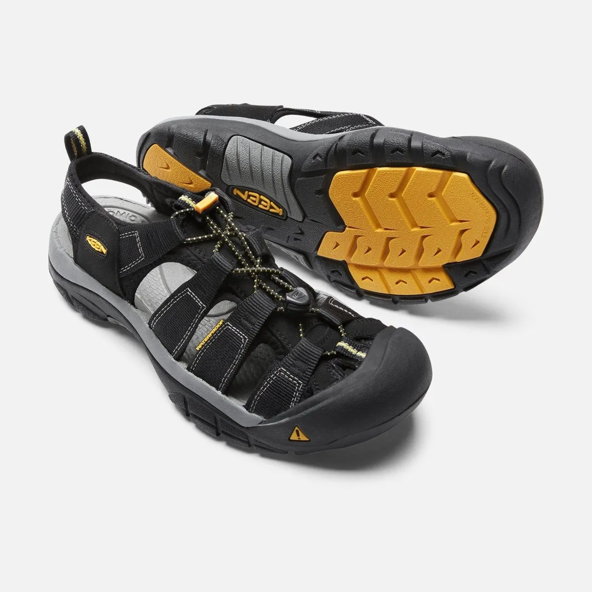 Keen Men's Newport H2 Black Fabric Water Friendly casual wear shoes Summer Flat Shoes