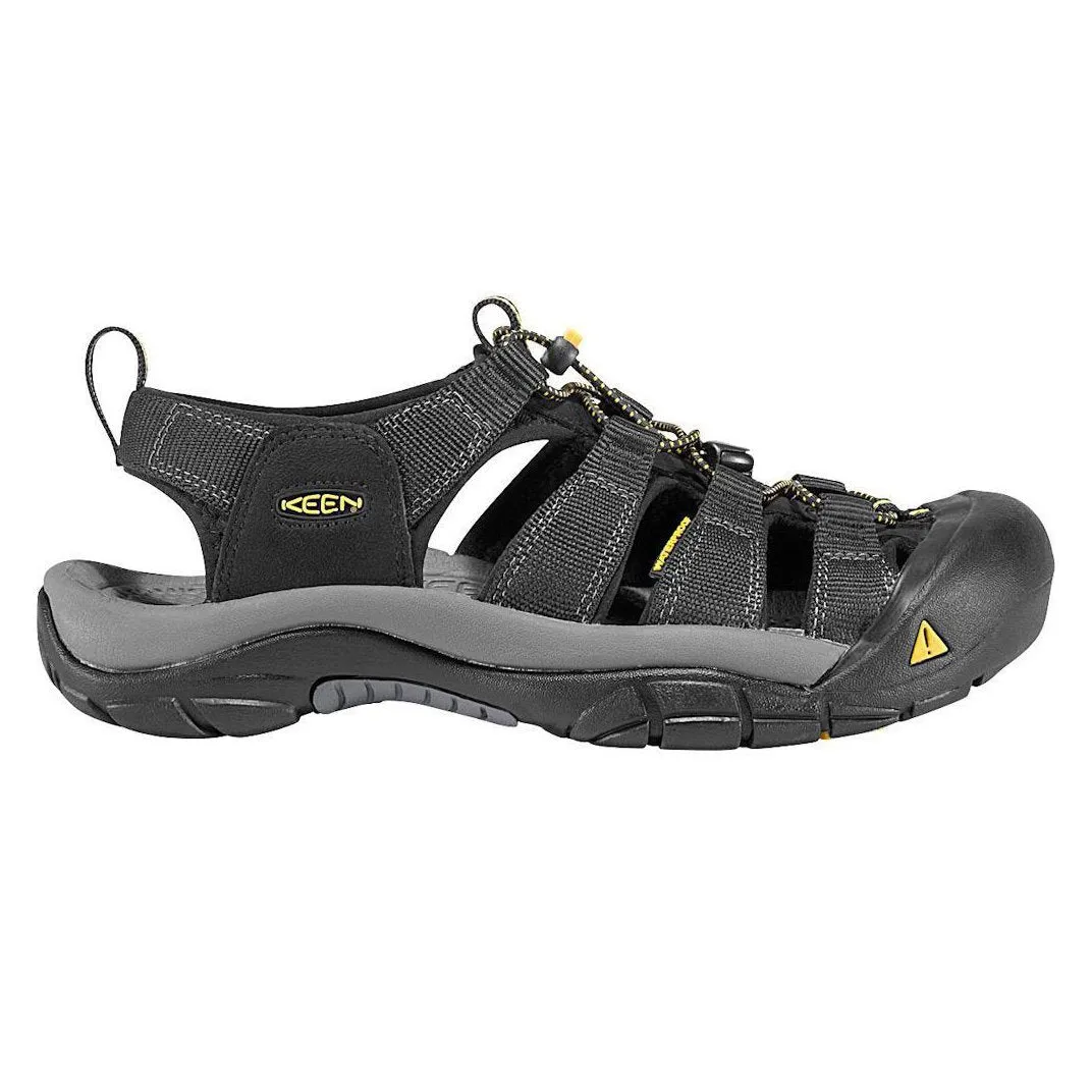 Keen Men's Newport H2 Black Fabric Water Friendly Laidback Look Eco-Friendly Footwear