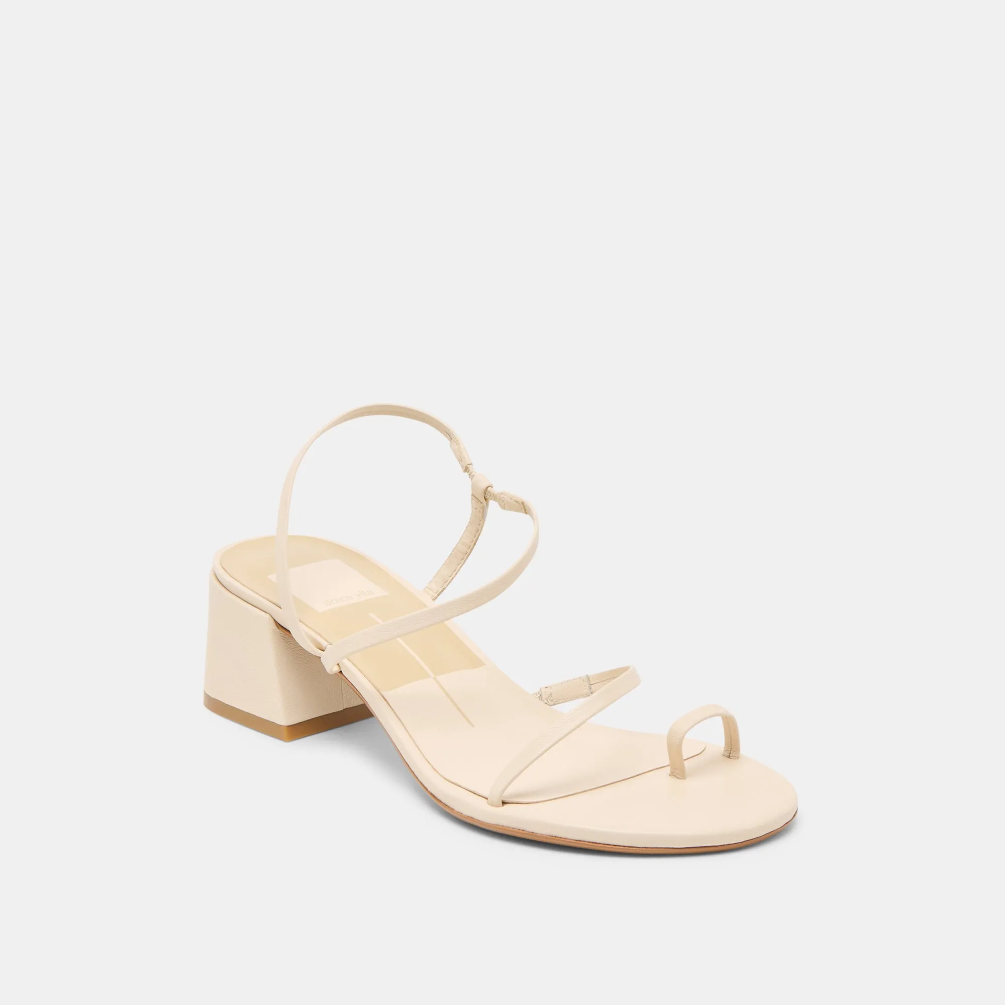 TRINI HEELS CREME LEATHER Lace-Up Heels