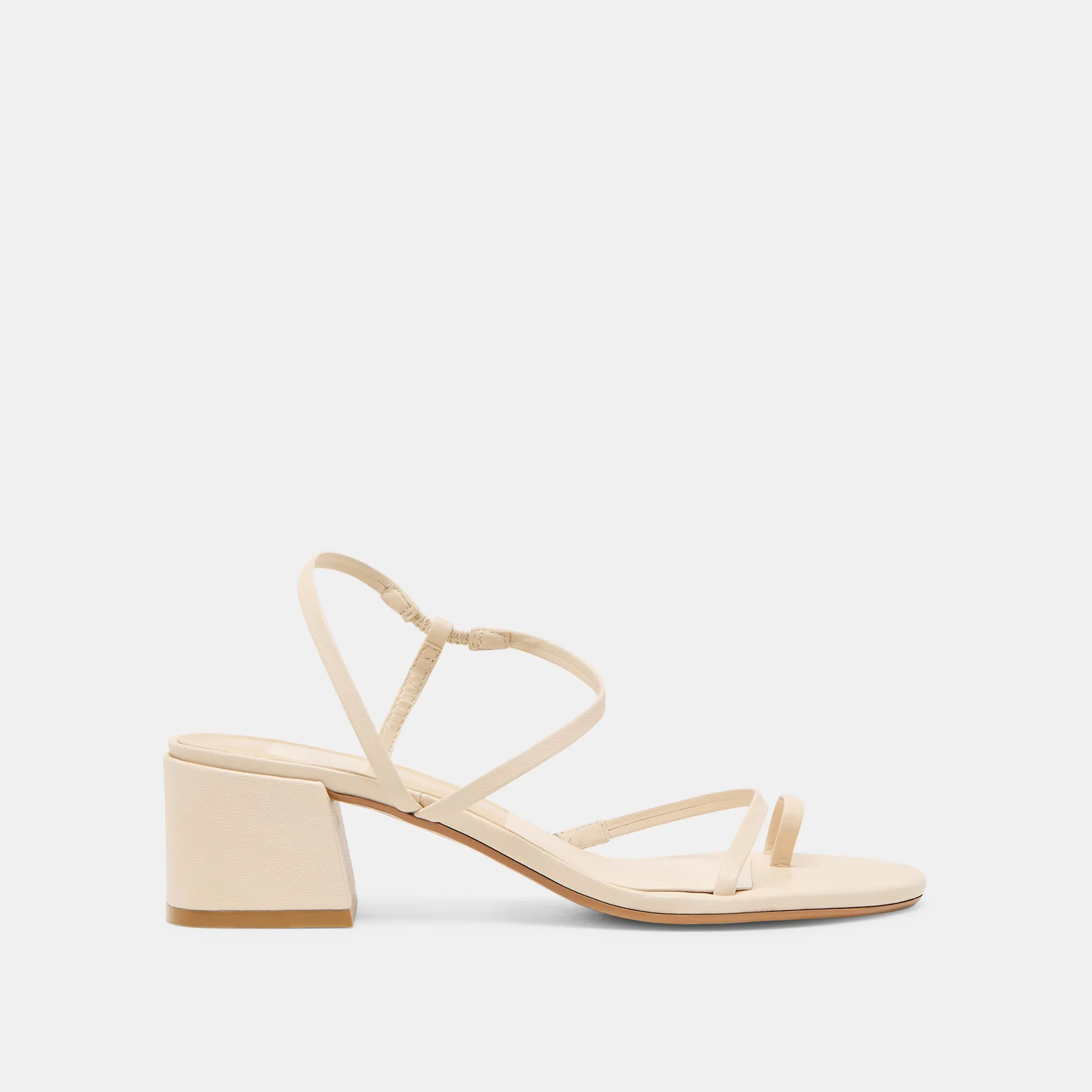 TRINI HEELS CREME LEATHER Special Occasion Shoes Adjustable Straps