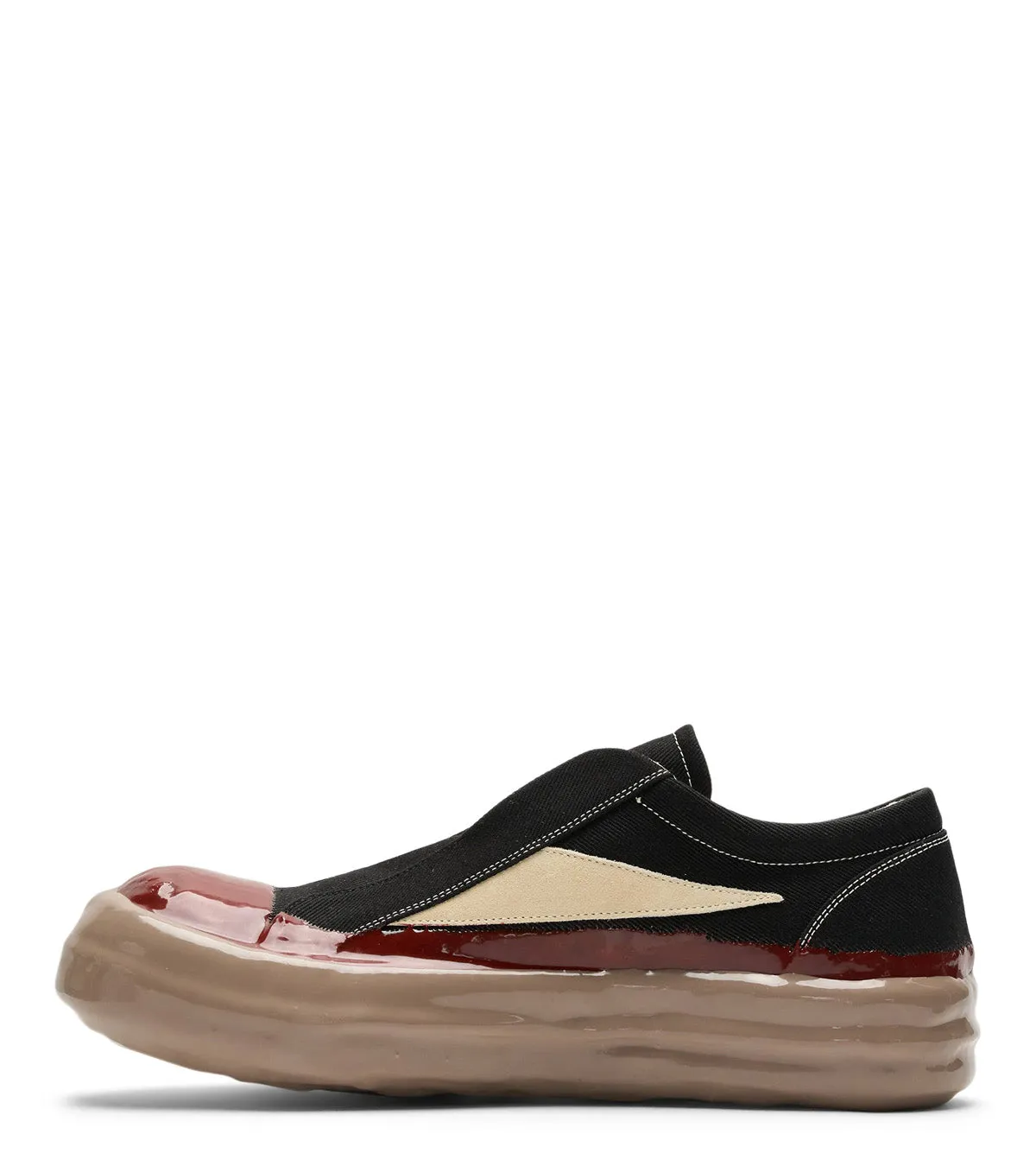Luxurious Feel Rick Owens DRKSHDW Laceless Vintage Sneaks Black Red