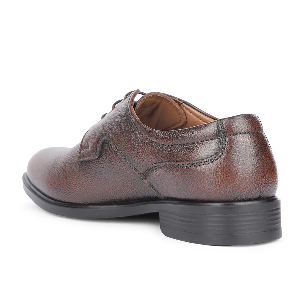 Healers Formal Brown Lacing Derby Shoes For Men S201-05 By Liberty Refined Slim Fit