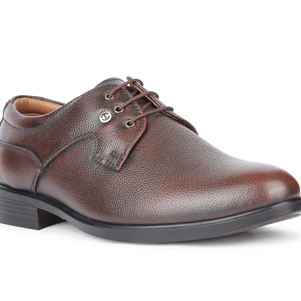 Healers Formal Brown Lacing Derby Shoes For Men S201-05 By Liberty Comfort Padding