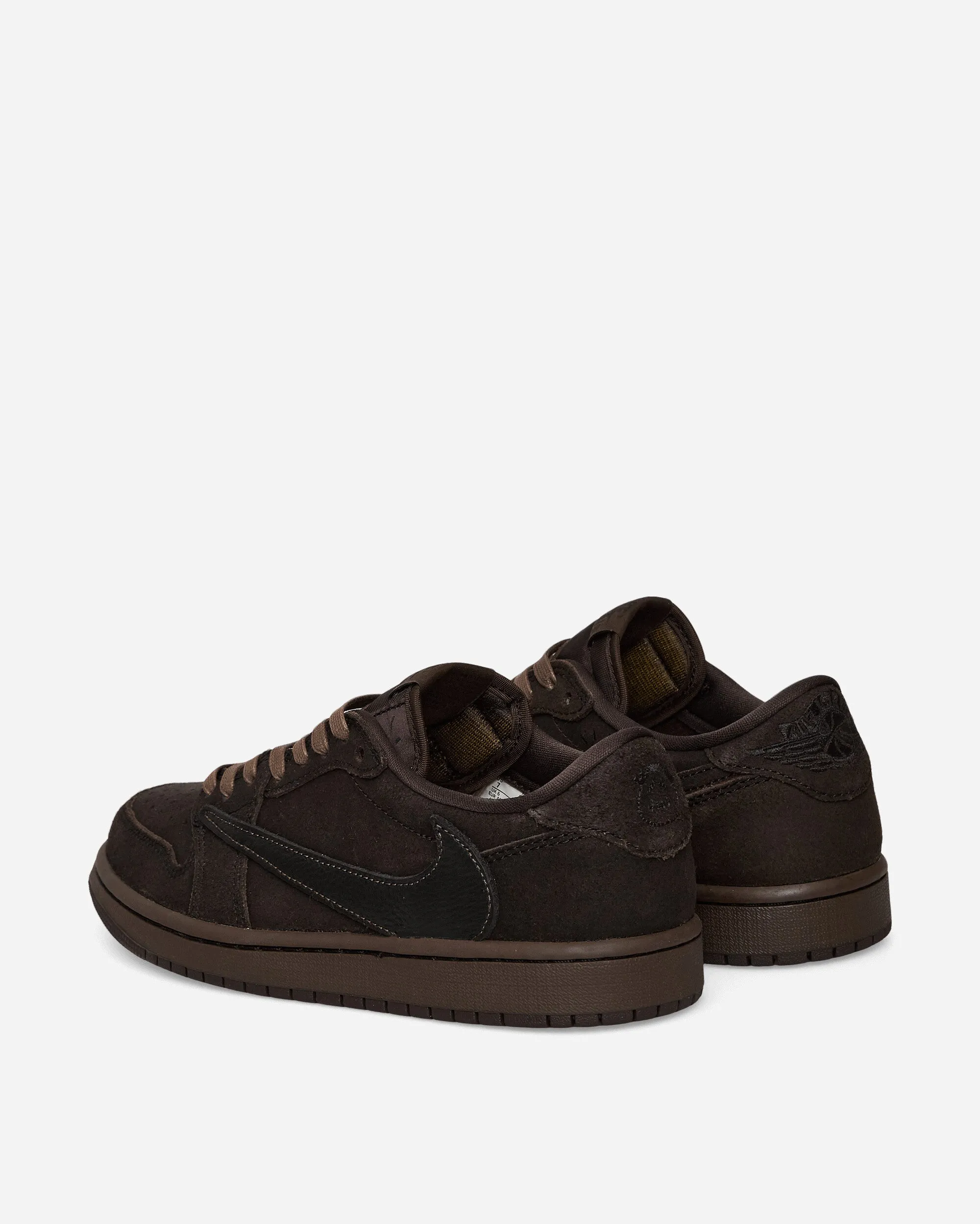 Travis Scott Air Jordan 1 Low Sneakers Velvet Brown / Dark Mocha Lace Up Block Stride