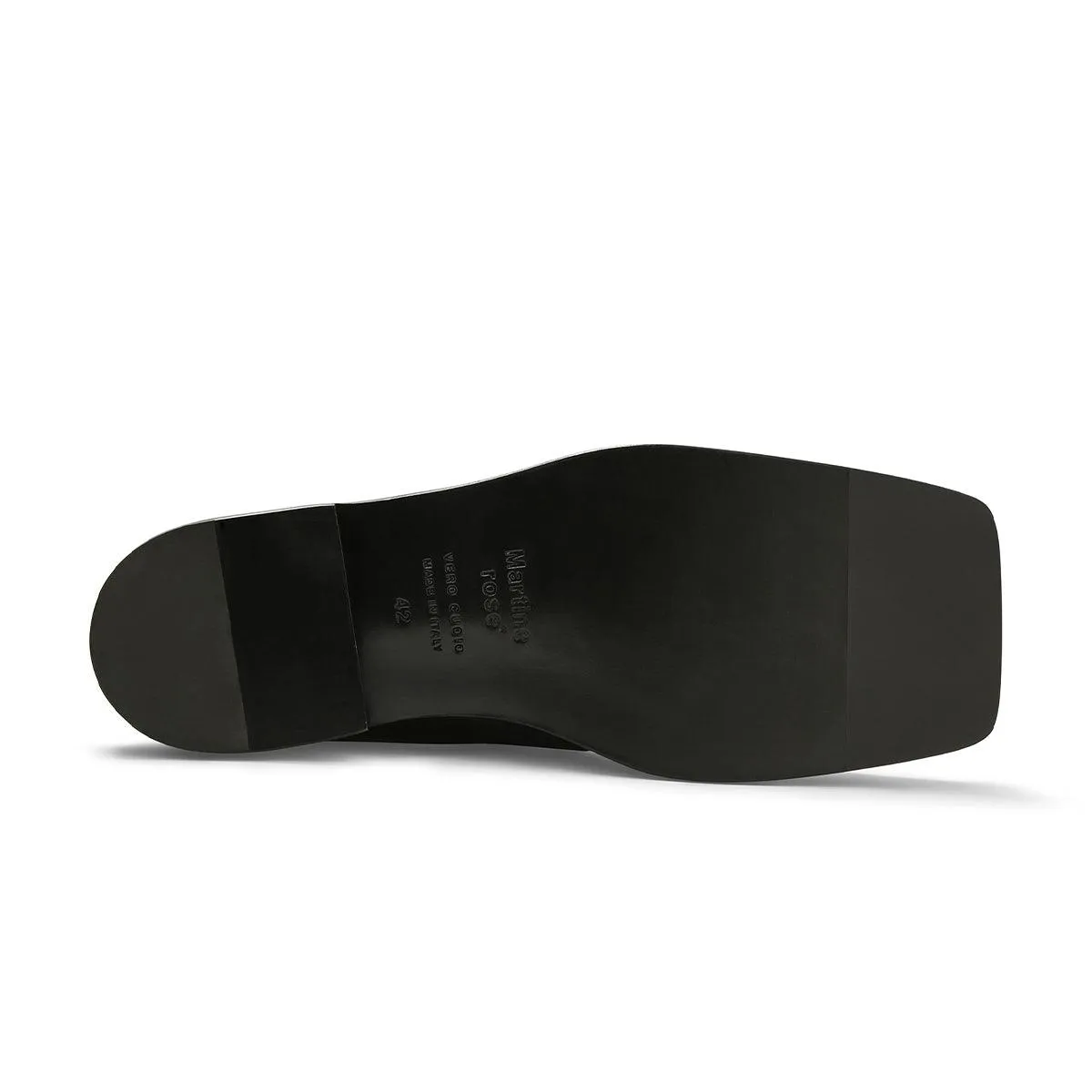 Square Toe Mule 'Black High Shine' Urban Activity Drive Ready