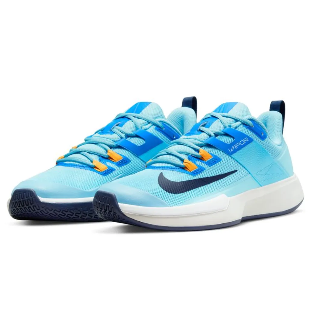 Nike Court Vapor Lite Men's Hard Court Tennis Shoes - Blue Chill/Midnight Navy-Phantom-White Stretch upper