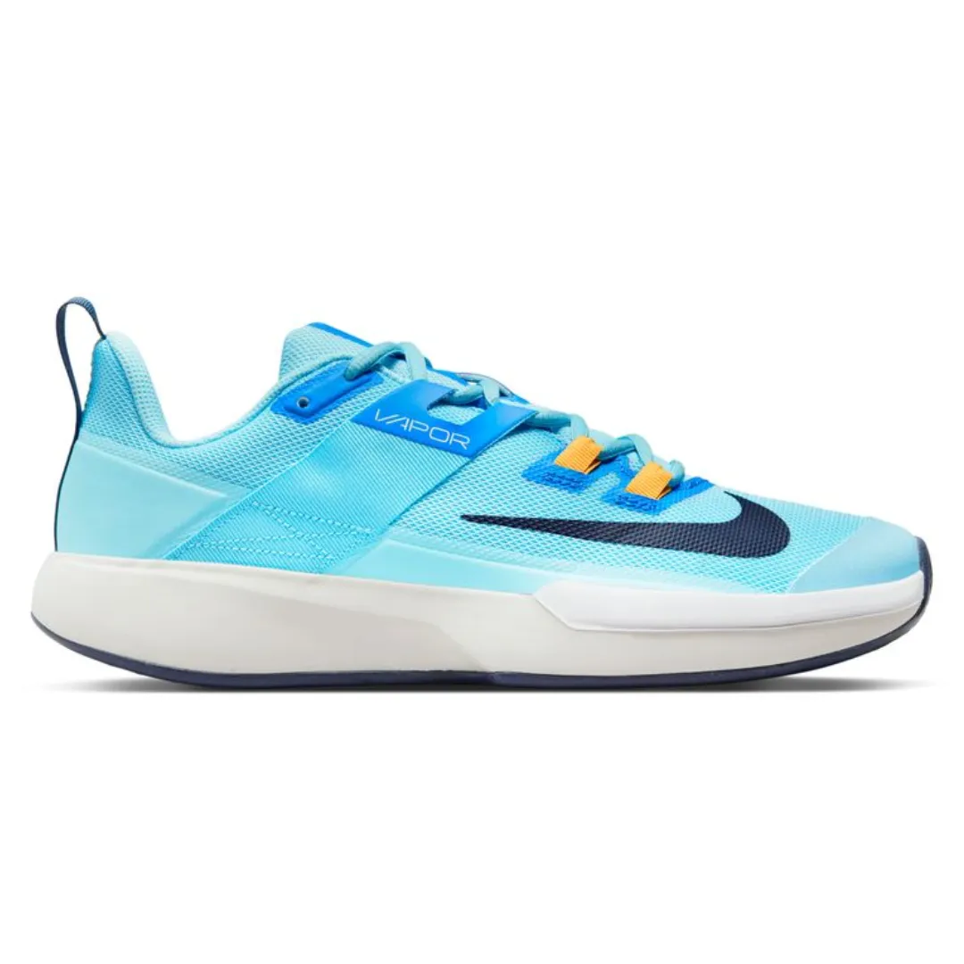 Nike Court Vapor Lite Men's Hard Court Tennis Shoes - Blue Chill/Midnight Navy-Phantom-White Lace Up Design