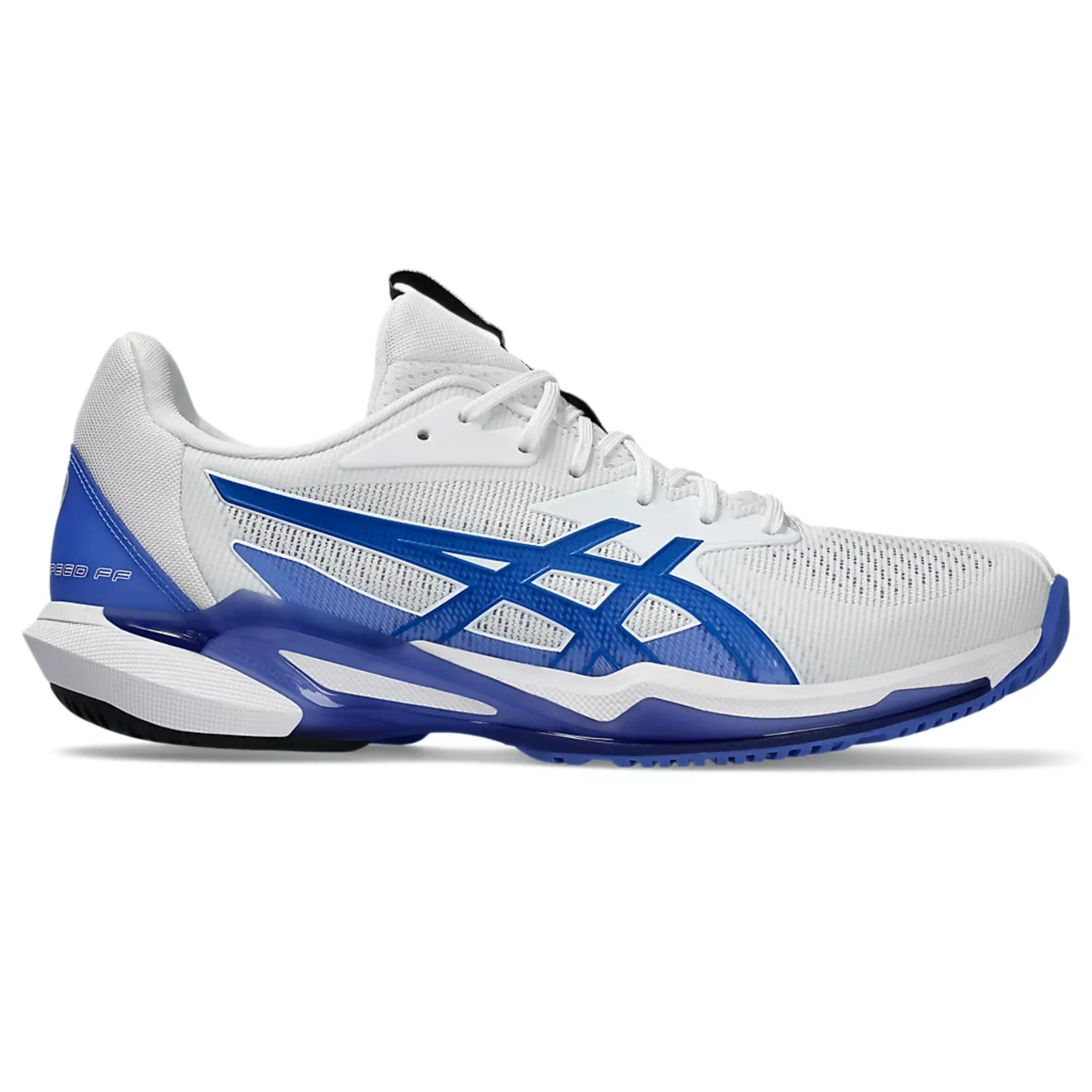 Asics Solution Speed FF 3 Men Tennis Shoes - White/Tuna Blue Speed Focus Comfortable Heel