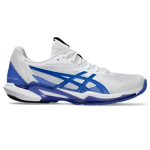 Asics Solution Speed FF 3 Men Tennis Shoes - White/Tuna Blue Speed Focus Comfortable Heel