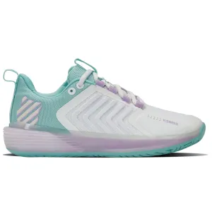 K Swiss Ultrashot 3 AC Women Tennis Shoes -  White/Angel Blue/Lilac Breathable Ventilation Mesh