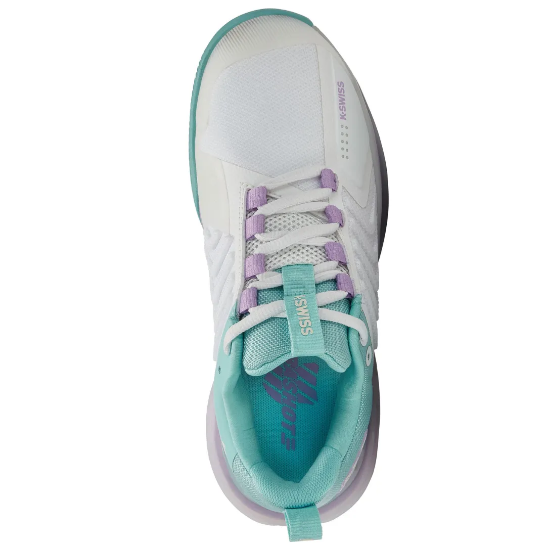 K Swiss Ultrashot 3 AC Women Tennis Shoes -  White/Angel Blue/Lilac Quick Drying