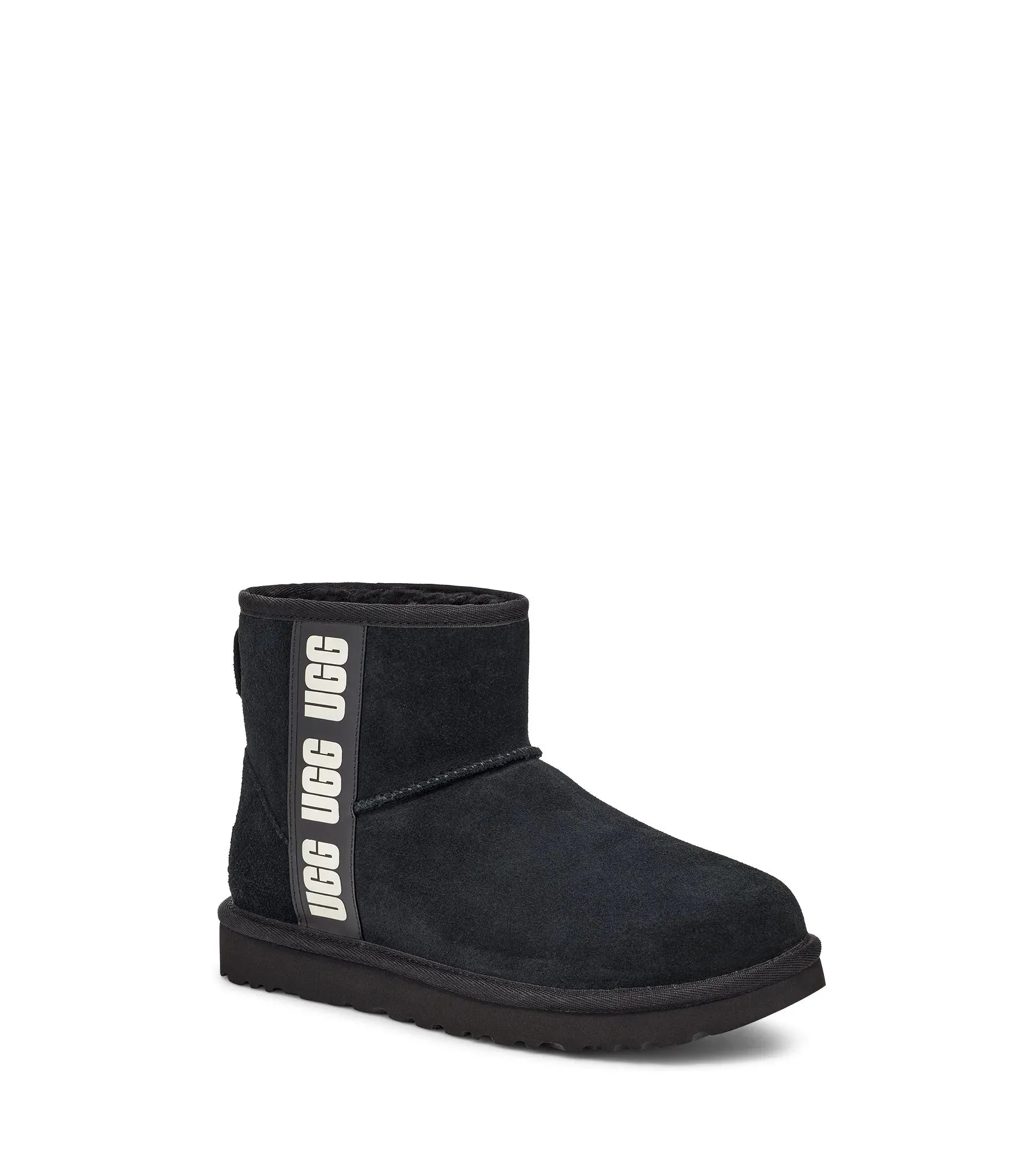 Women's Classic Mini Side Logo - Black & Red Square Toe