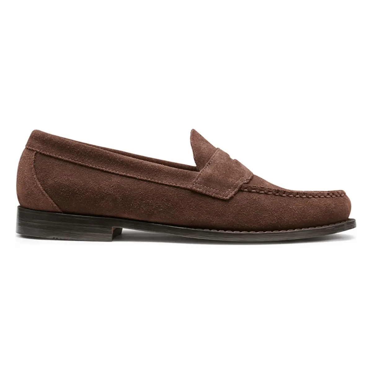 Smooth Sole slim fit G.H. Bass Men's Logan WeeJun Brown Suede