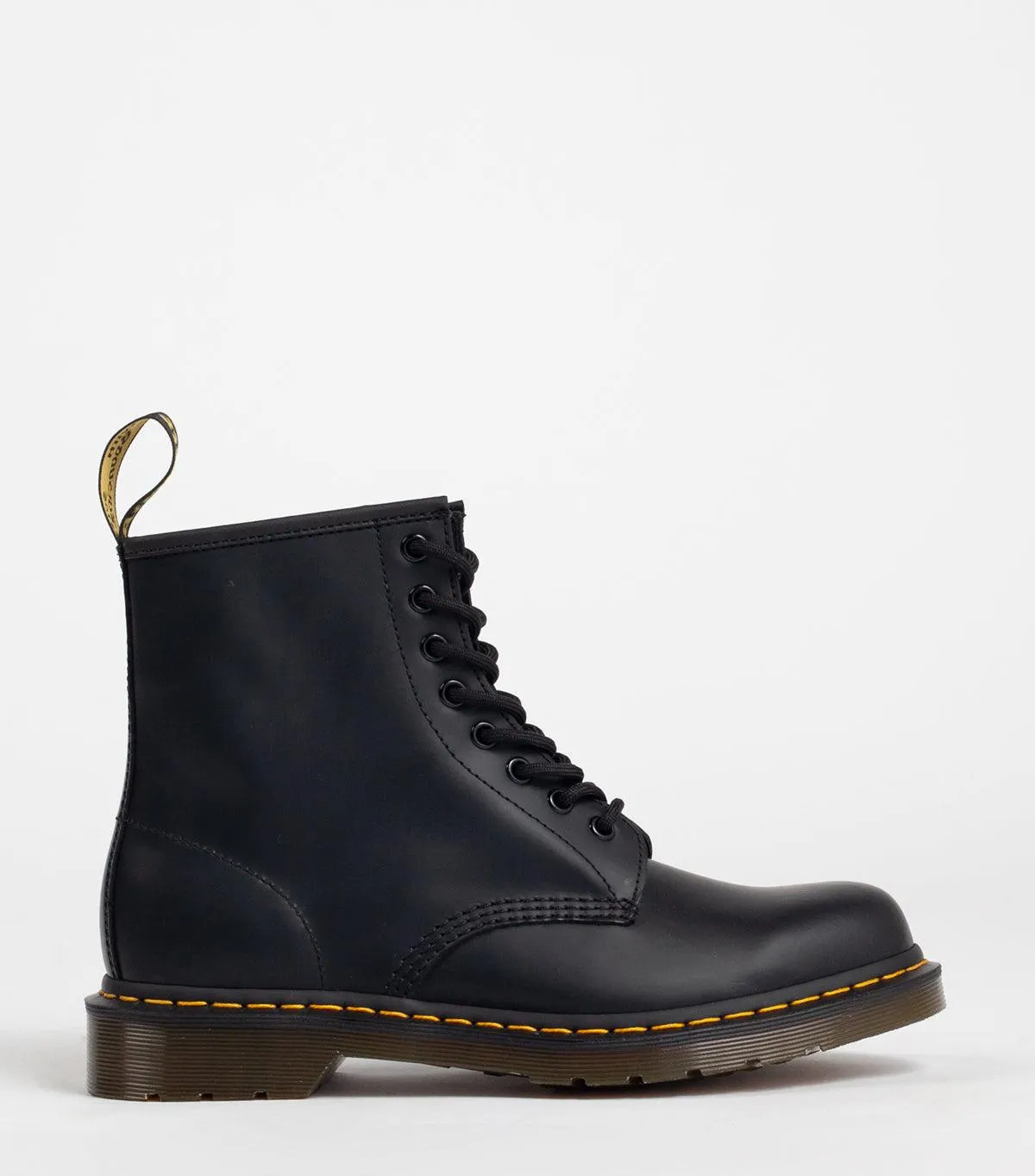 left - foot college Dr. Martens 1460 Black Smooth