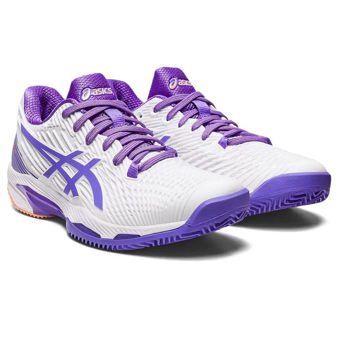 Secure fit Asics Solution Speed FF 2 White/Amethyst  Clay Women's Tennis Shoes
