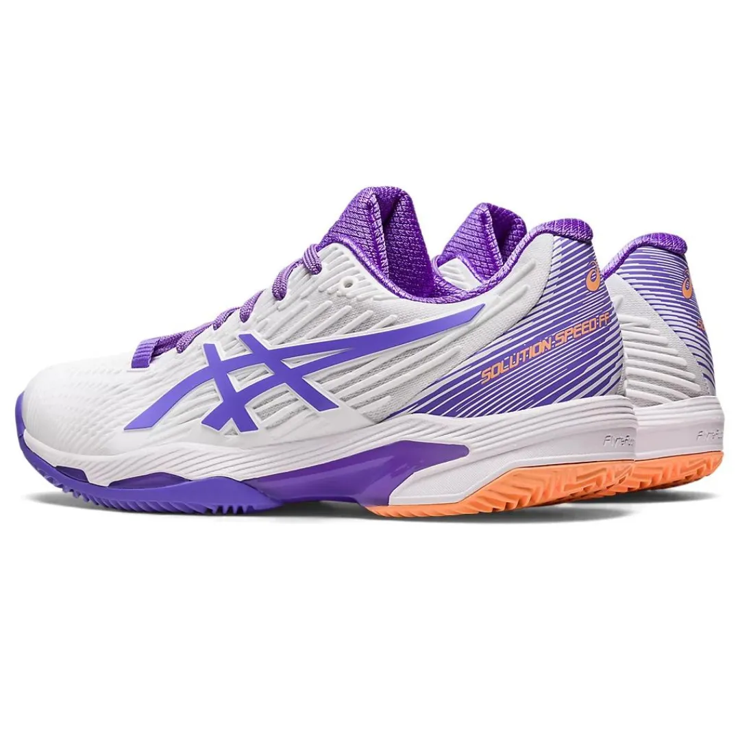 Asics Solution Speed FF 2 White/Amethyst  Clay Women's Tennis Shoes Adjustable Straps Sporty