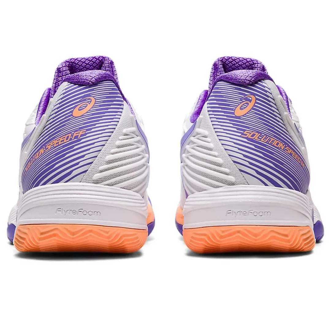 Asics Solution Speed FF 2 White/Amethyst  Clay Women's Tennis Shoes Breathable Linings