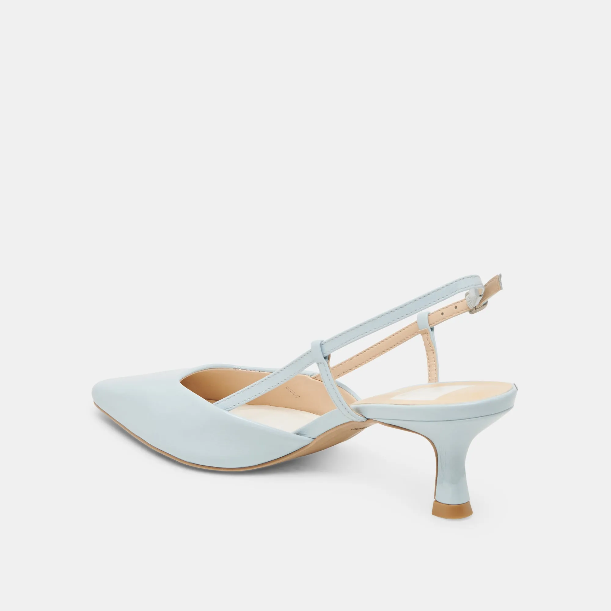 ODELA HEELS ICE BLUE LEATHER Sophisticated Fashion Footwear