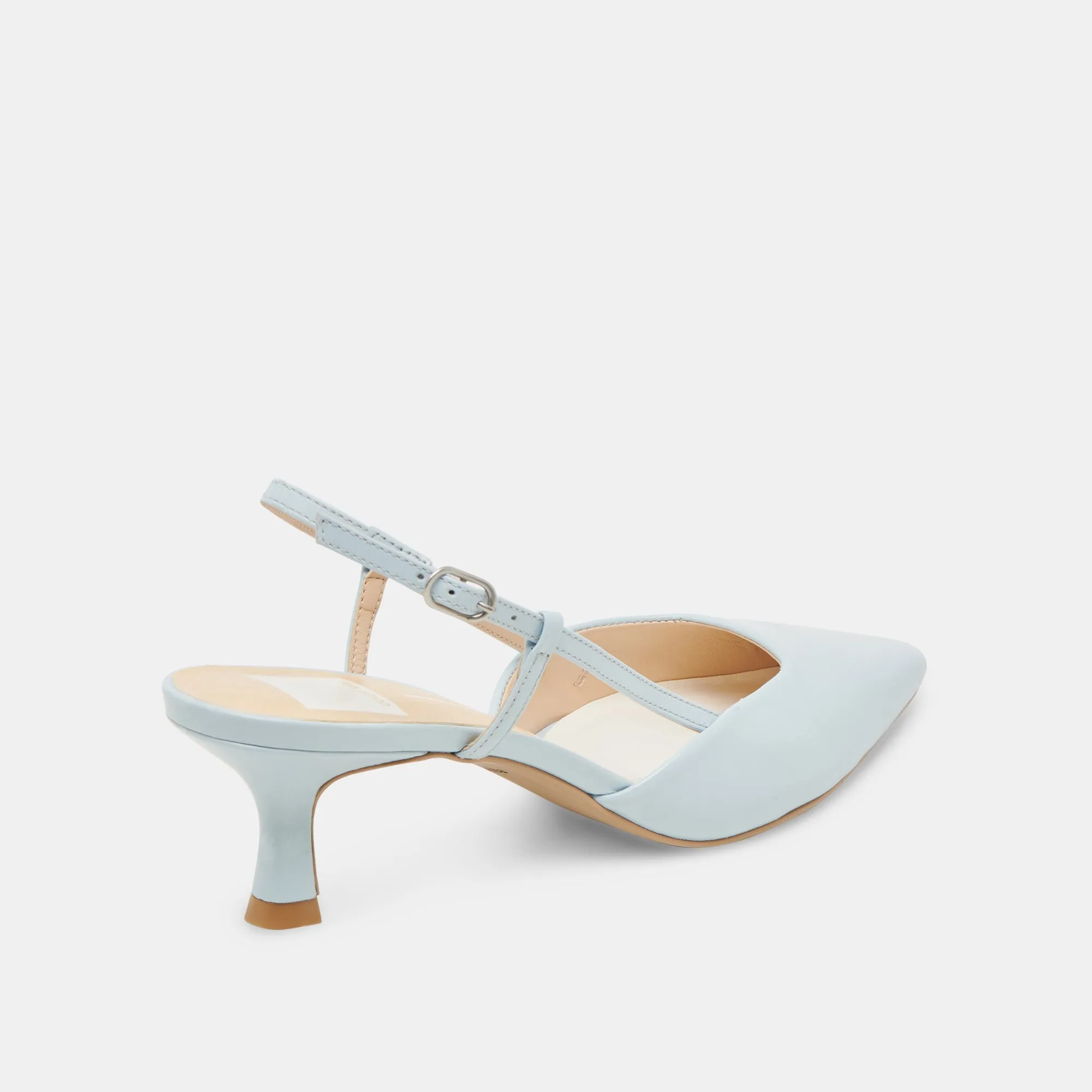 Stable base Versatile ODELA HEELS ICE BLUE LEATHER