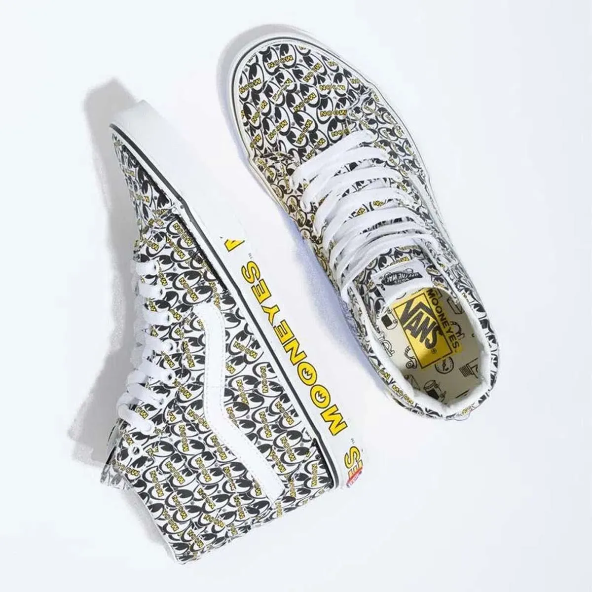   Mooneyes SK8-Hi 'White Yellow' Chunky Sole Stability control