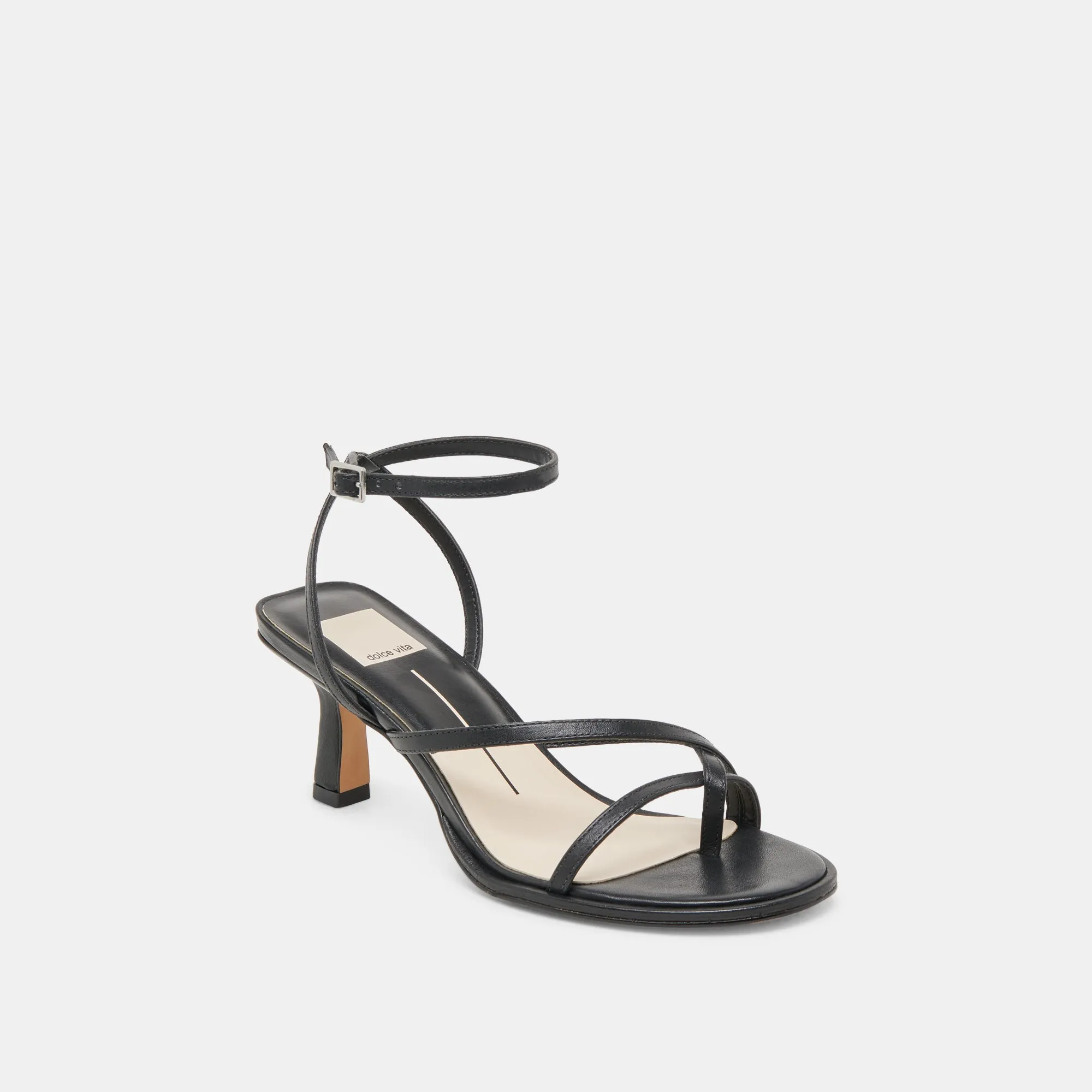 high heel sandals Stable base MORAH HEELS BLACK LEATHER
