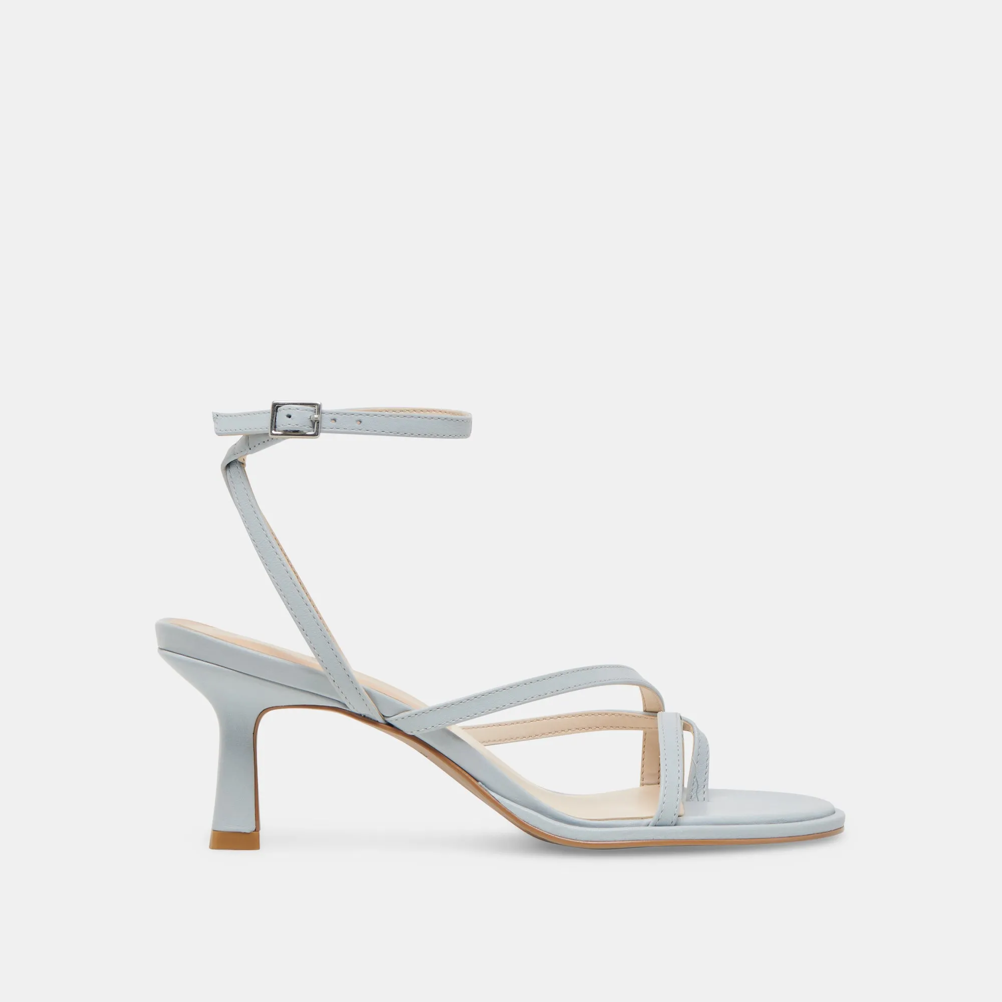 MORAH HEELS ICE BLUE LEATHER Mid Top Formal Office Shoes