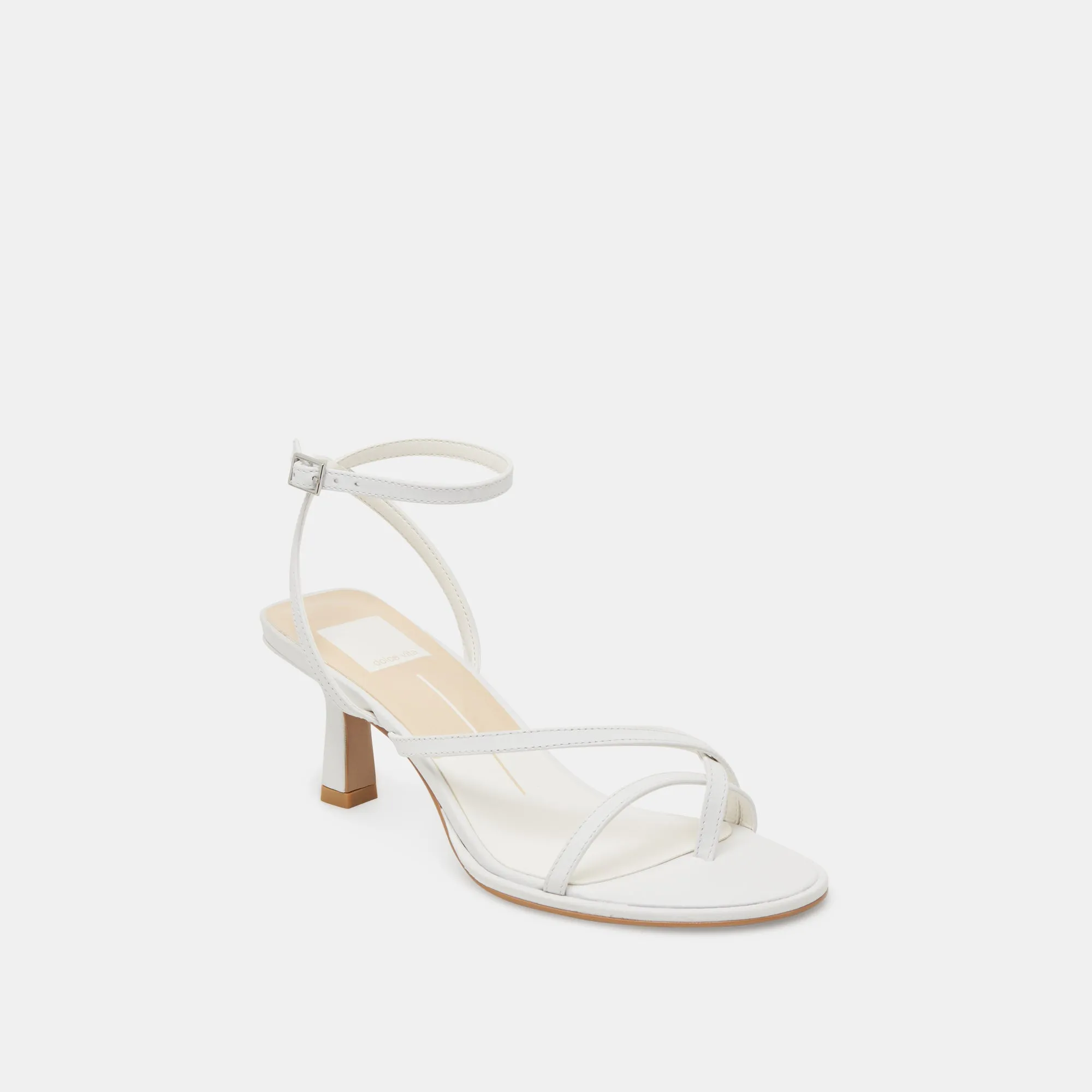 MORAH HEELS TRUE WHITE LEATHER Holiday Party Footwear Glittery Pumps