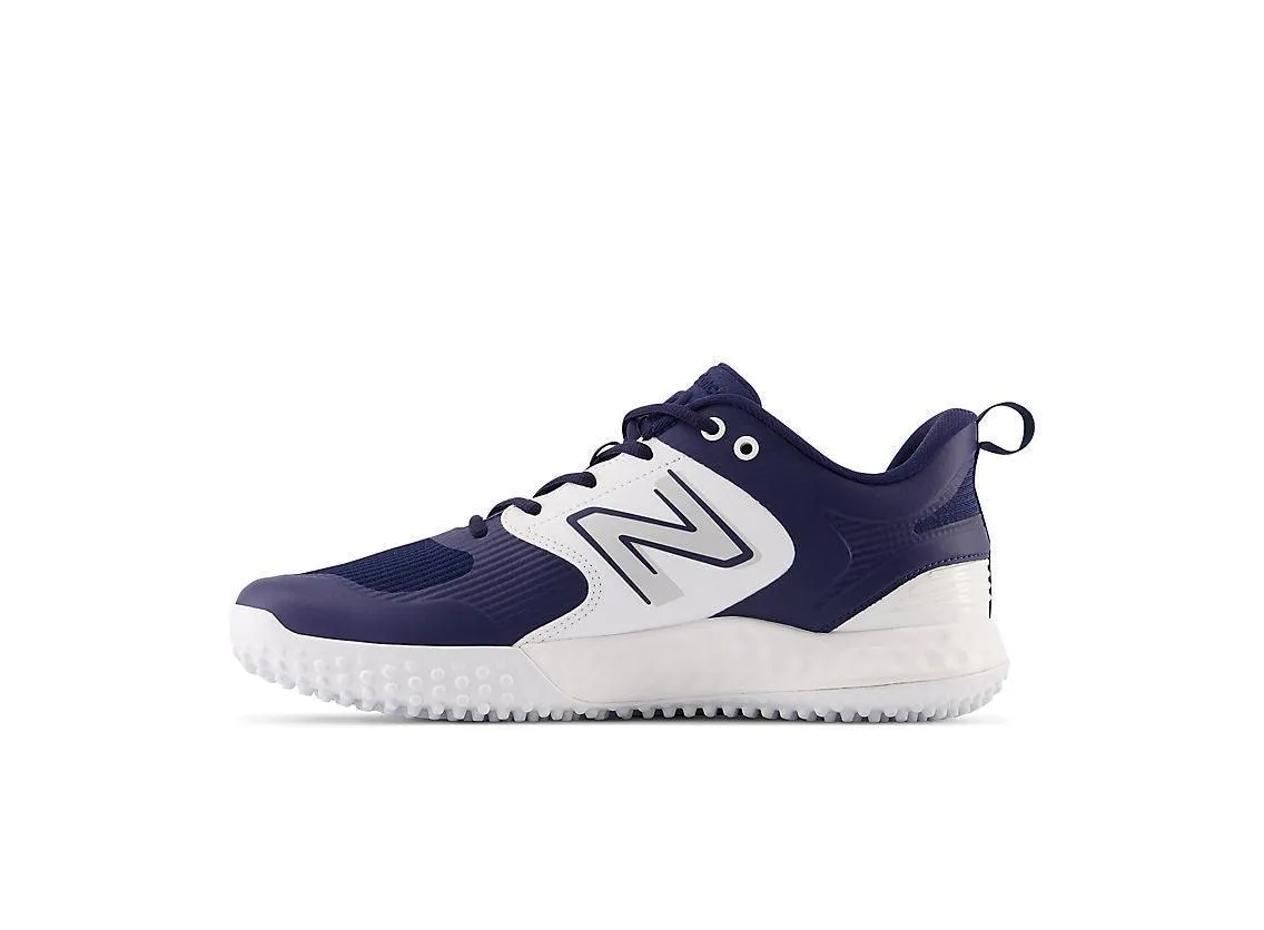 Supportive New Balance Men's Fresh Foam 3000 V6 Turf Baseball Shoes - Navy with White - T3000TN6