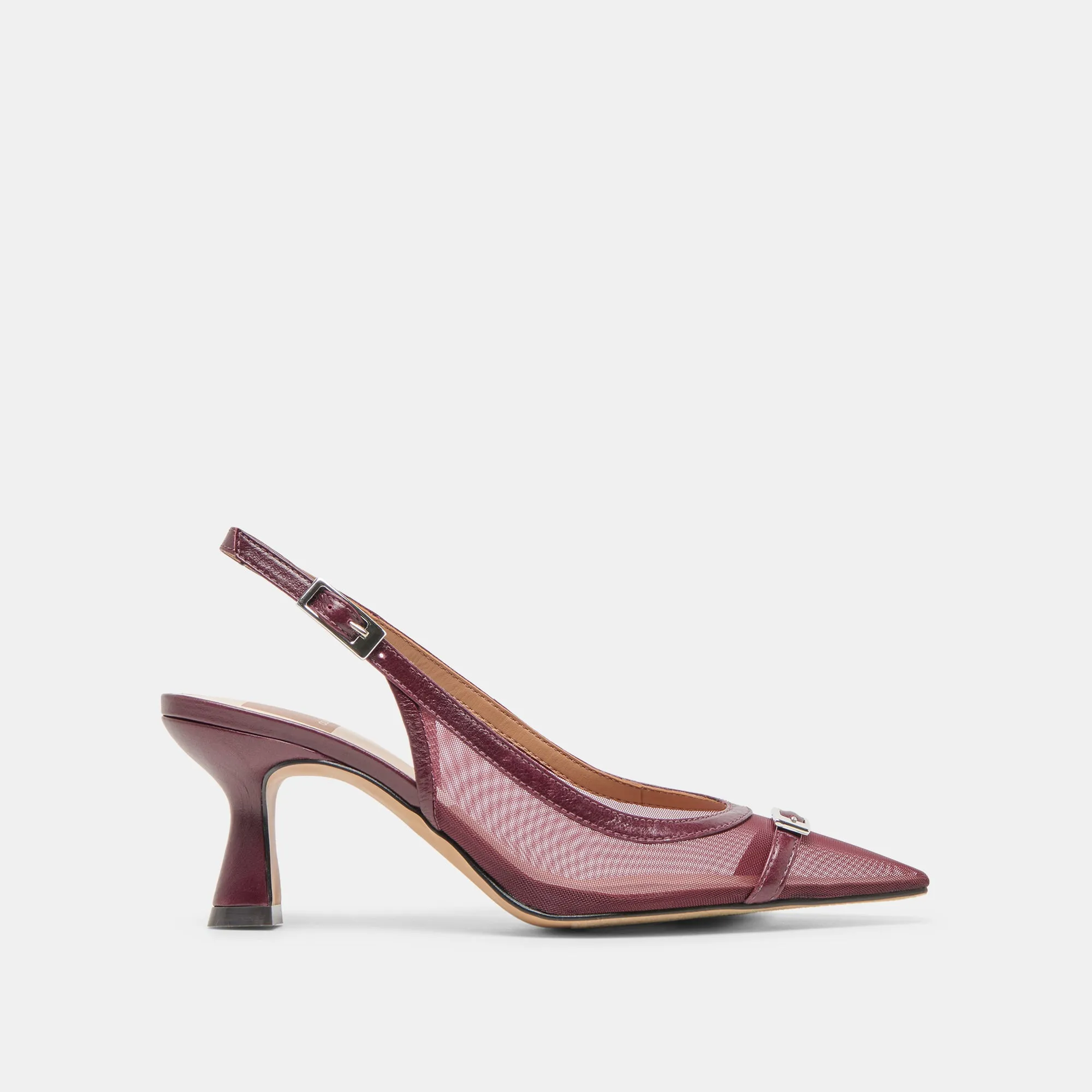 Closed Toe Impact Resistance LORINE HEELS BURGUNDY MESH