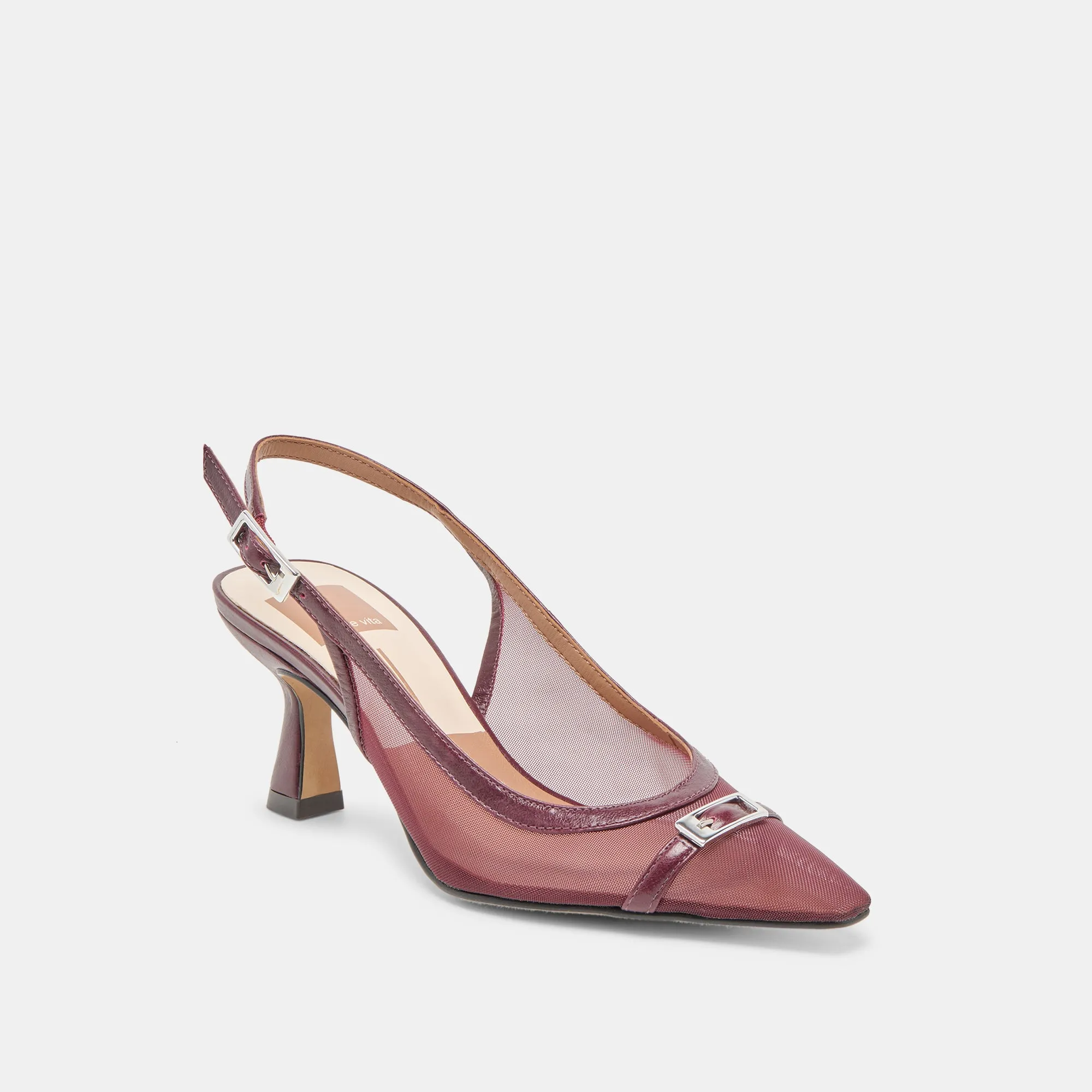 Wedge Wedding Shoes LORINE HEELS BURGUNDY MESH