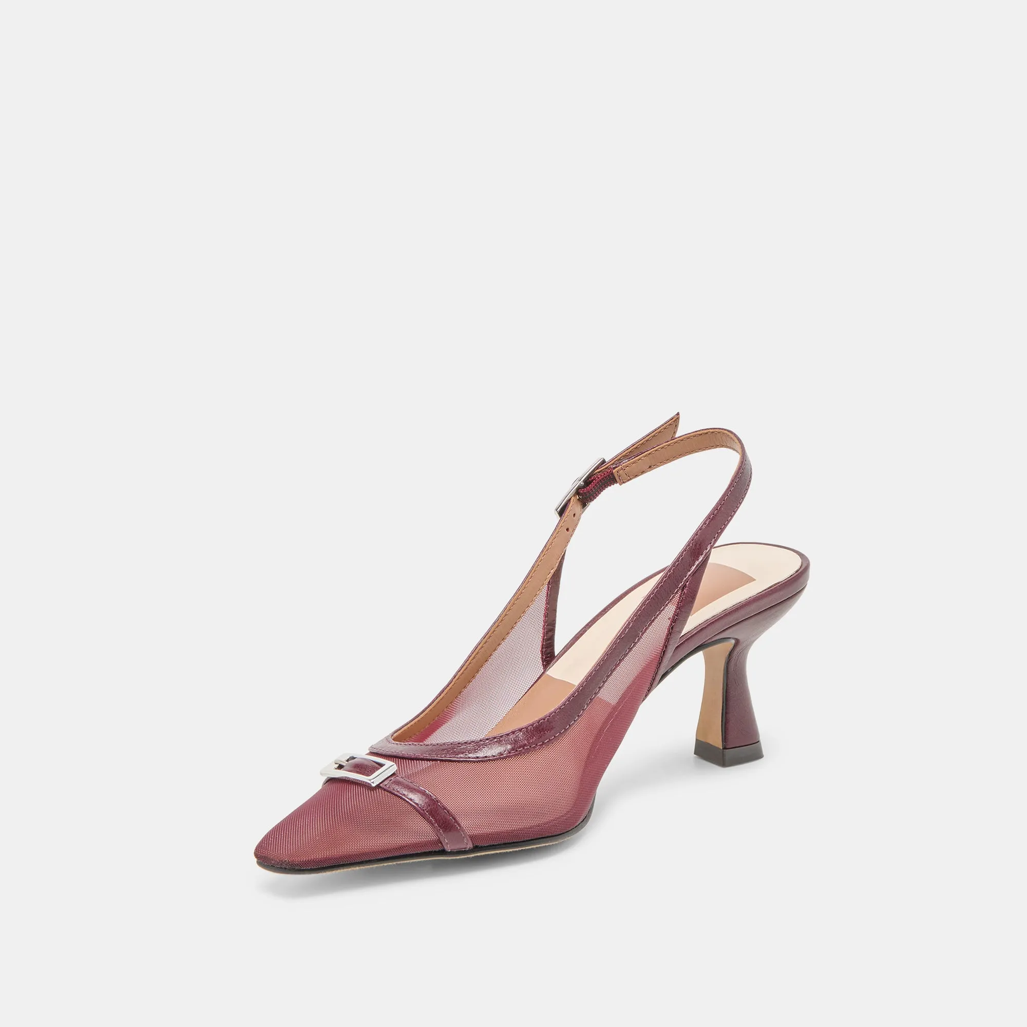 perforated LORINE HEELS BURGUNDY MESH