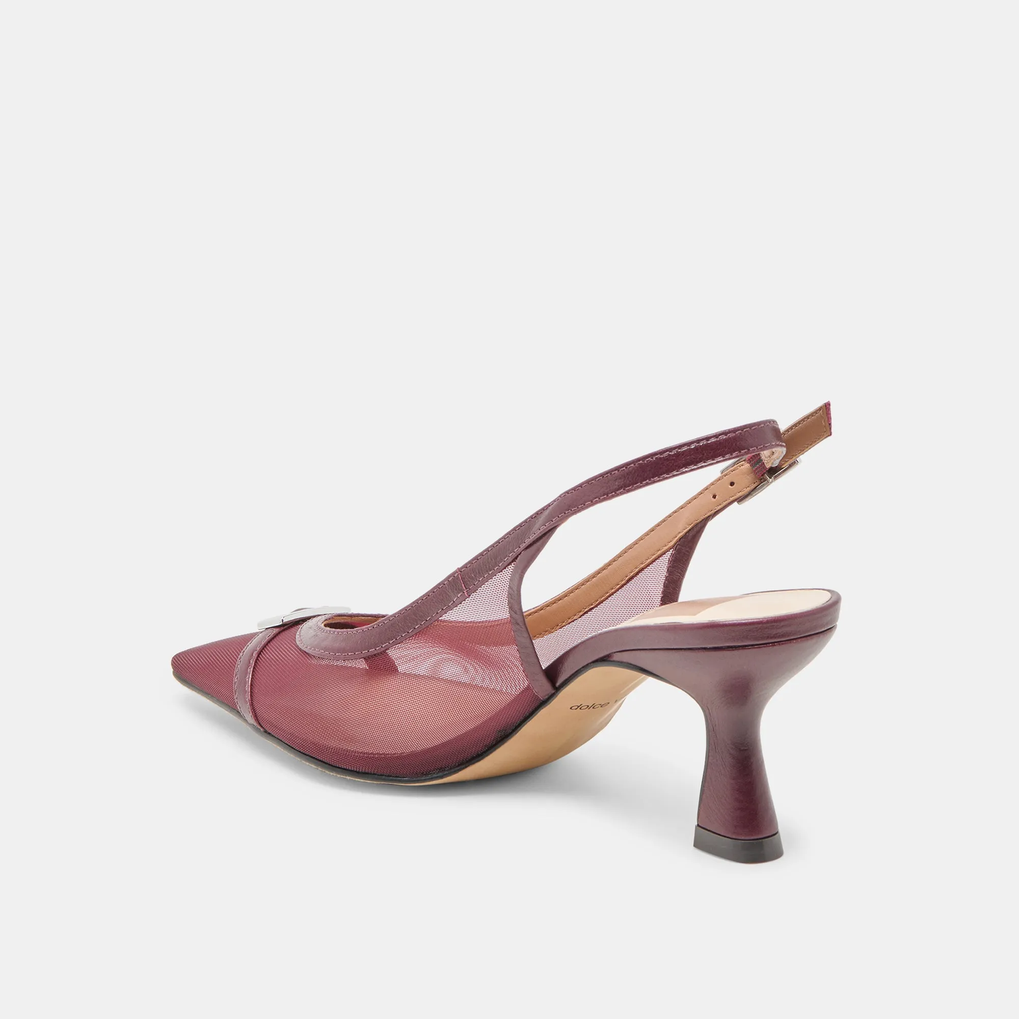 LORINE HEELS BURGUNDY MESH Retro Platform Heels