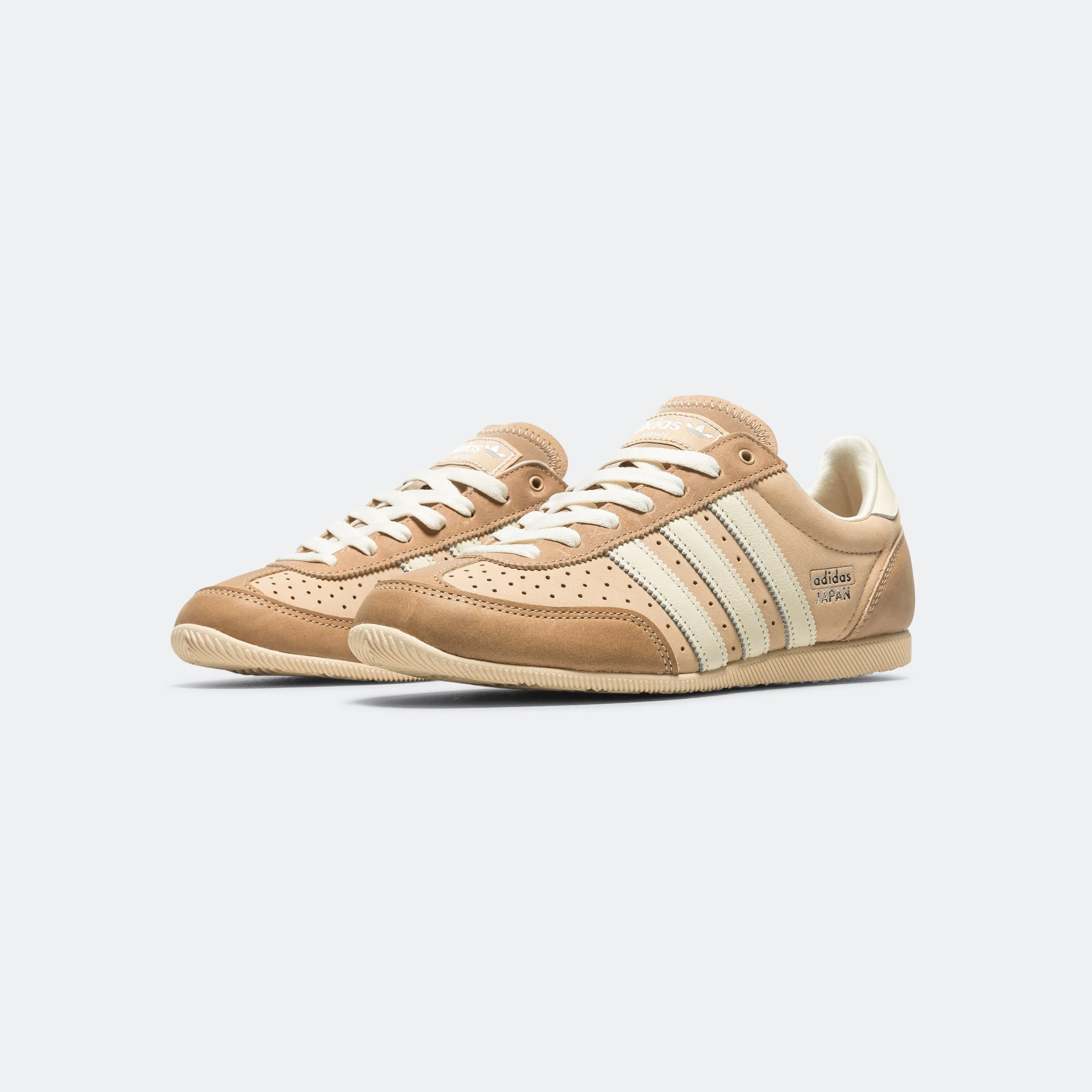 Relaxed shock absorption Ethylene Vinyl Acetate Womens Japan - Warm Sandstone/Cream White-Silver Metallic