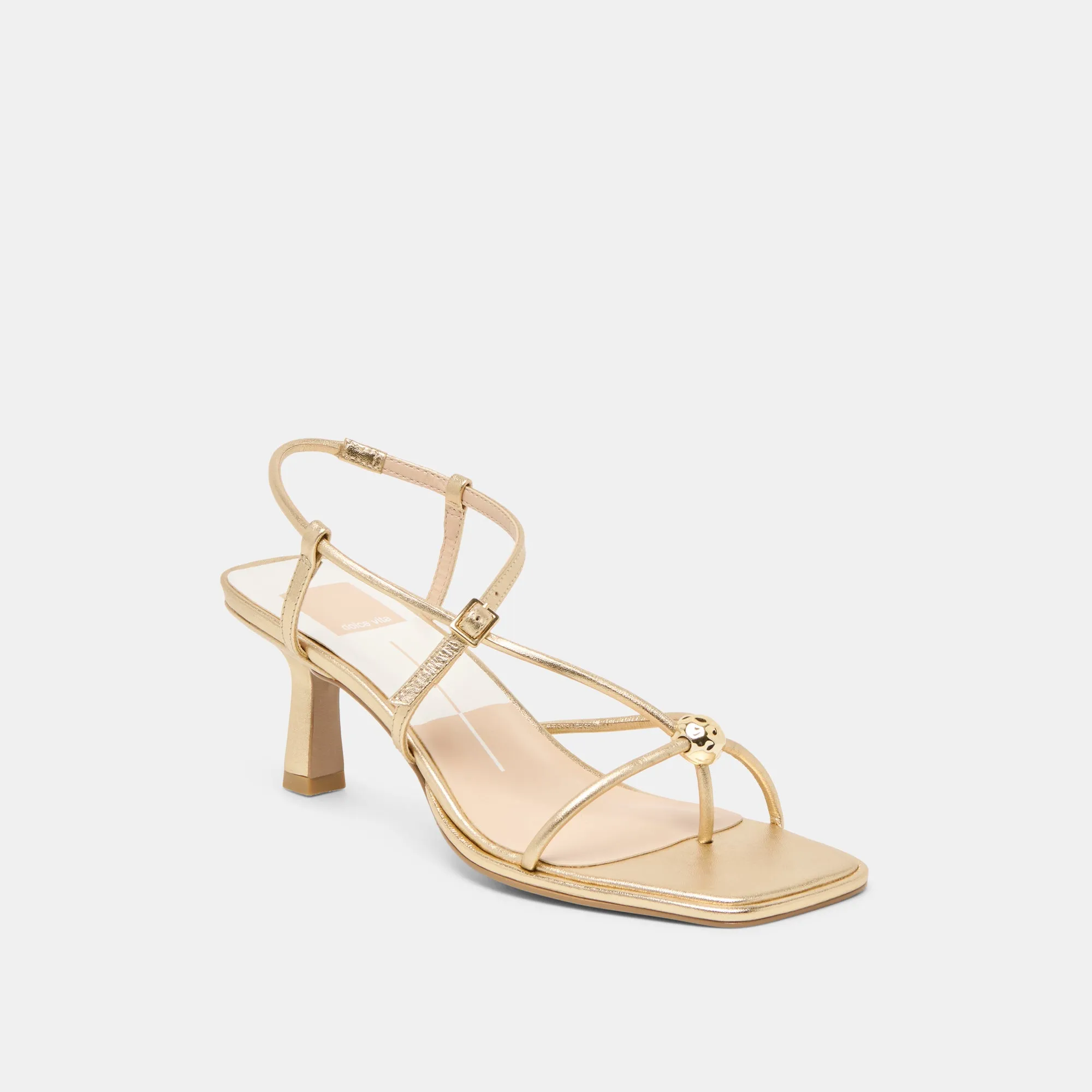 MYLEE HEELS GOLD DISTRESSED LEATHER Peep Toe Leather Pumps Boho Chic Heels