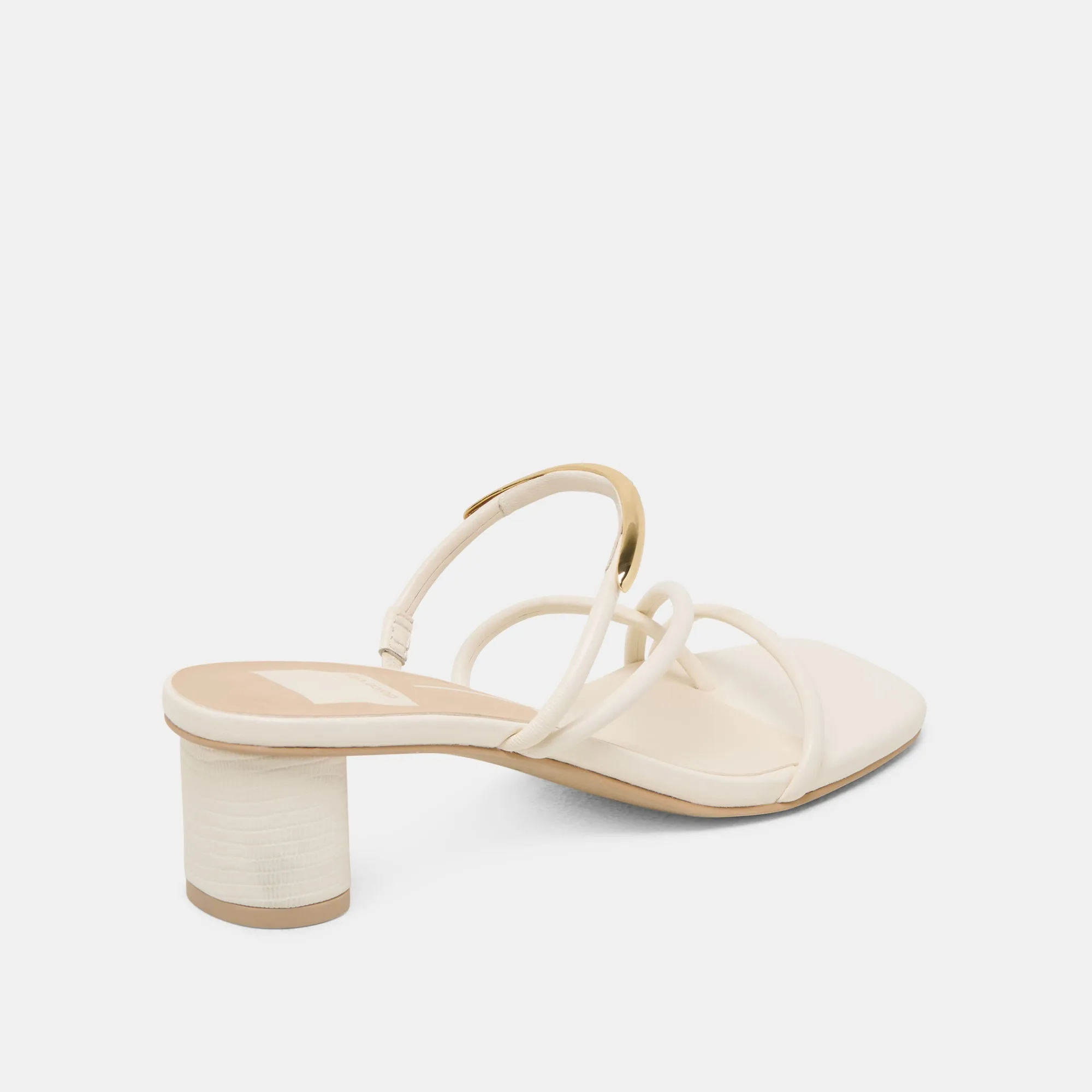NAIRA HEELS OFF WHITE LEATHER Casual Evening Wear Comfortable Linings