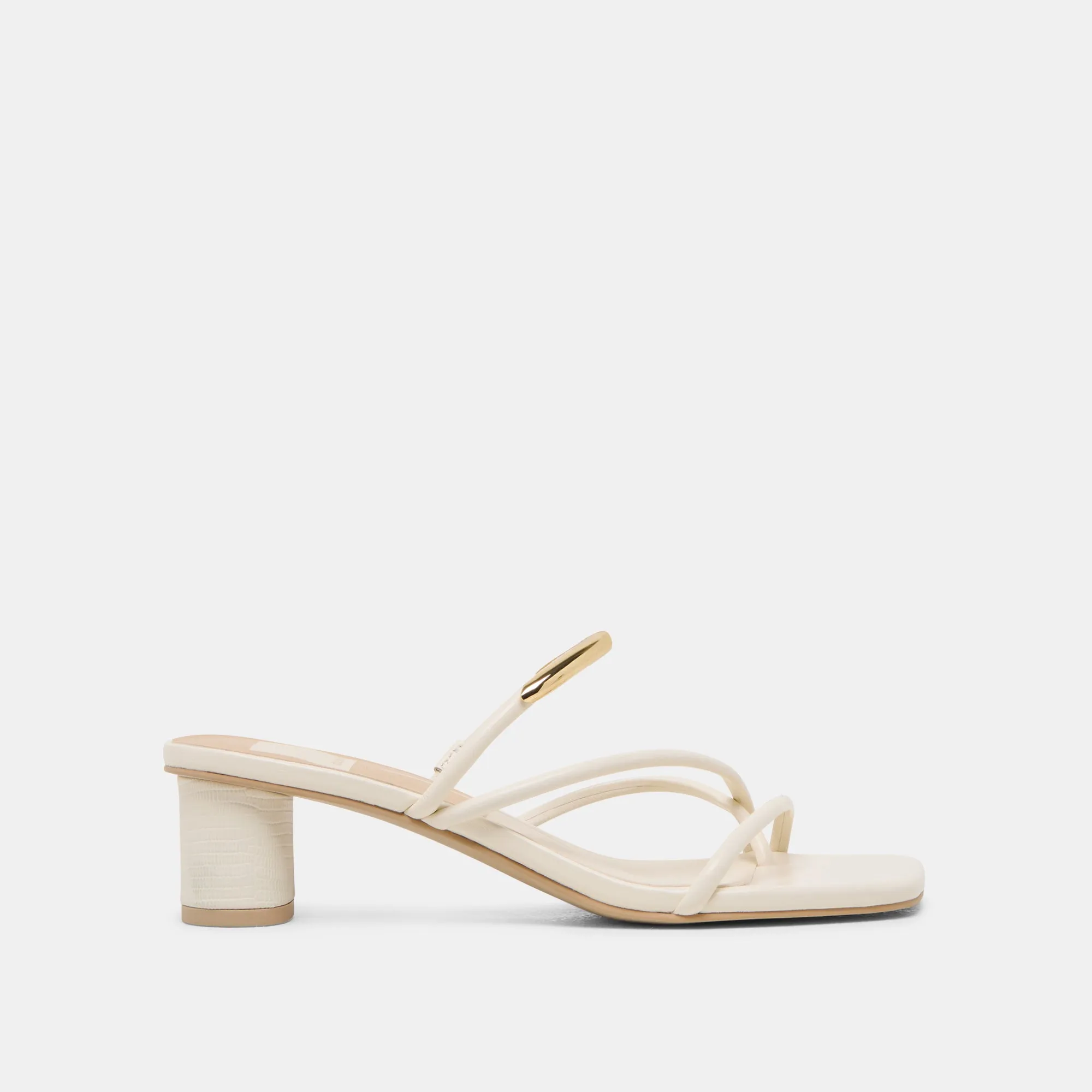 High Density NAIRA HEELS OFF WHITE LEATHER