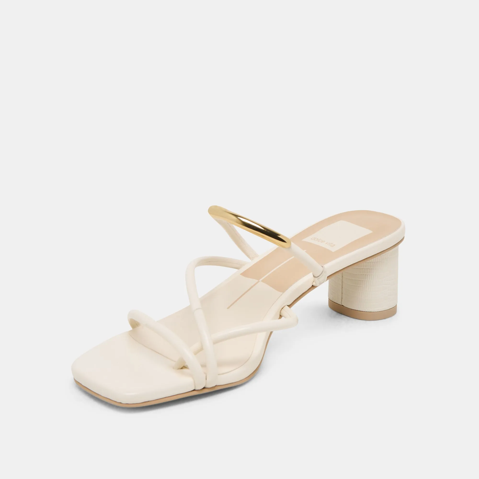 NAIRA HEELS OFF WHITE LEATHER Cute Party Heels Anti blister