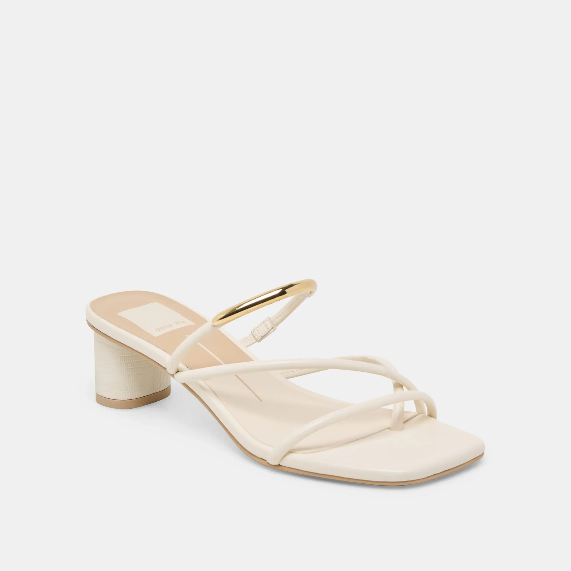 NAIRA HEELS OFF WHITE LEATHER Anti Abrasion