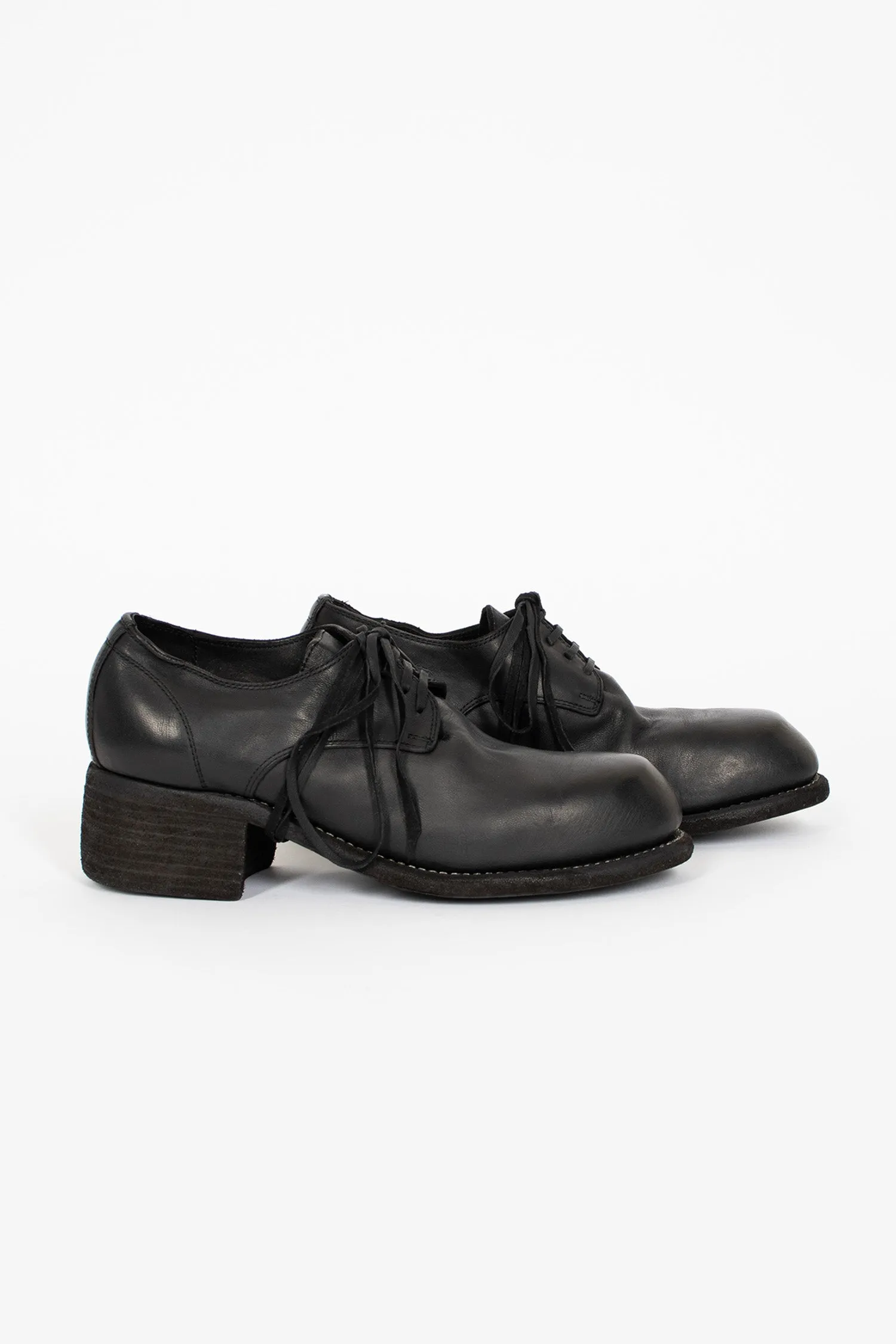 NB02 Chunky Heel Derby BLKT Simple Line City Utility