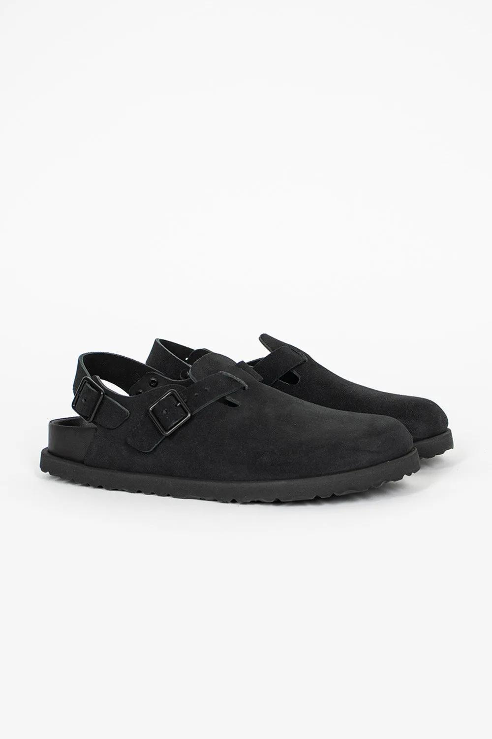Tokio Suede Clog Black Slip Free