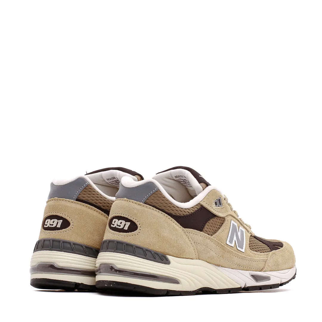 youth athletic footwear Striped New Balance Men 991v1 Pale Khaki Made In UK M991CGB