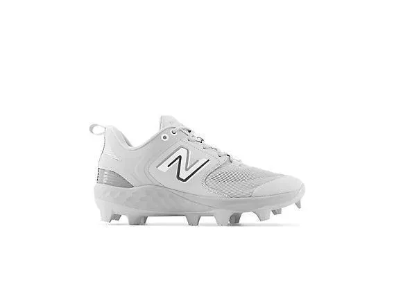 Heavy Duty New Balance Men's Fresh Foam 3000 V6 Molded Baseball Cleats - Grey with White - PL3000G6