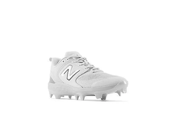 Quilt Soft Everyday Use New Balance Men's Fresh Foam 3000 V6 Molded Baseball Cleats - Grey with White - PL3000G6