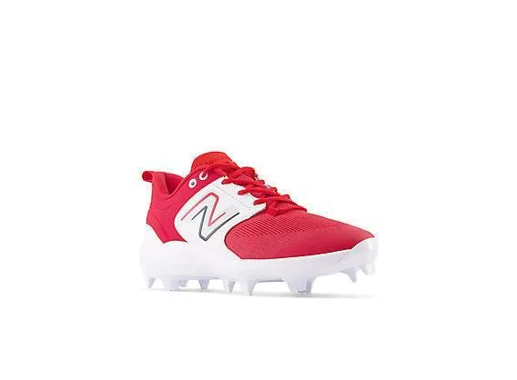 New Balance Men's Fresh Foam 3000 V6 Molded Baseball Cleats - Red with White - PL3000R6 Rain Friendly Fire Side